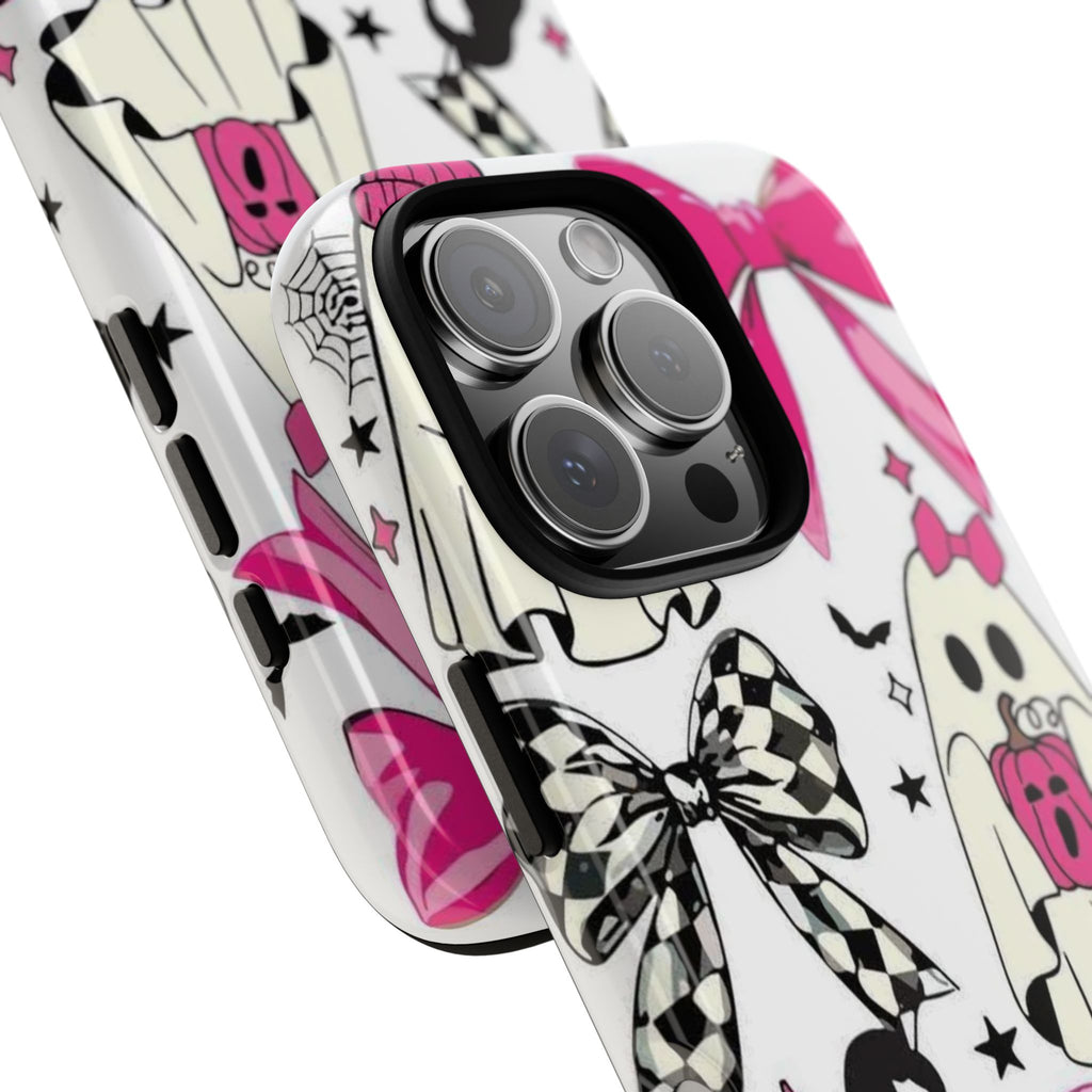Phone Case | Cute Pink Ghosts & Bows Halloween Pattern