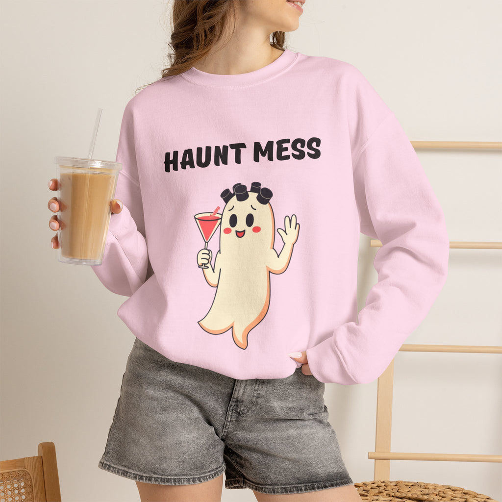 "Haunt Mess" Cute Ghost Halloween Pullover