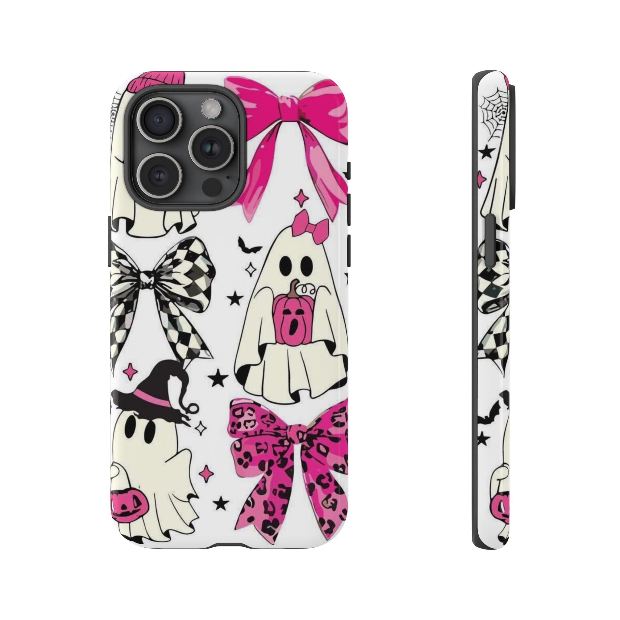 Phone Case | Cute Pink Ghosts & Bows Halloween Pattern