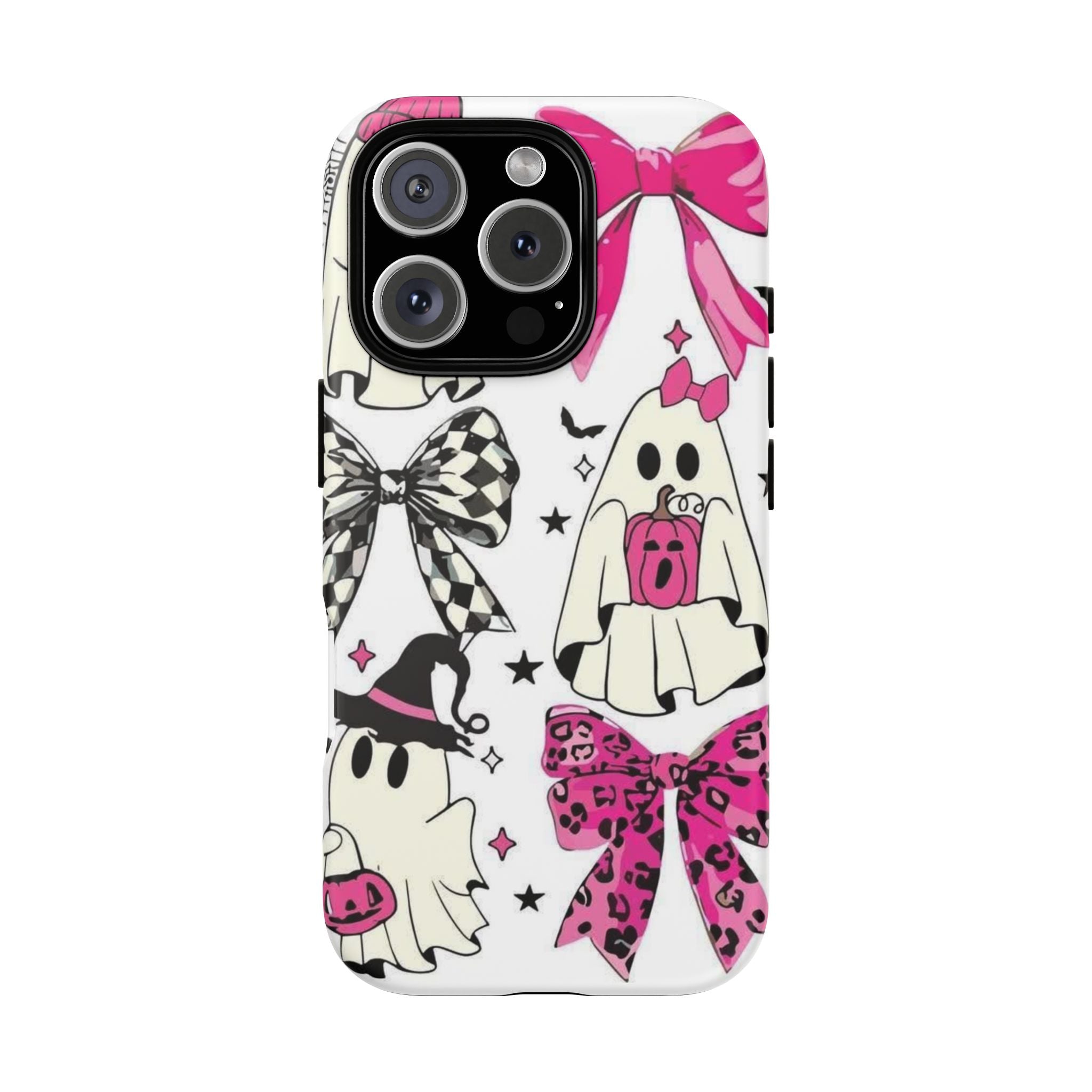Phone Case | Cute Pink Ghosts & Bows Halloween Pattern