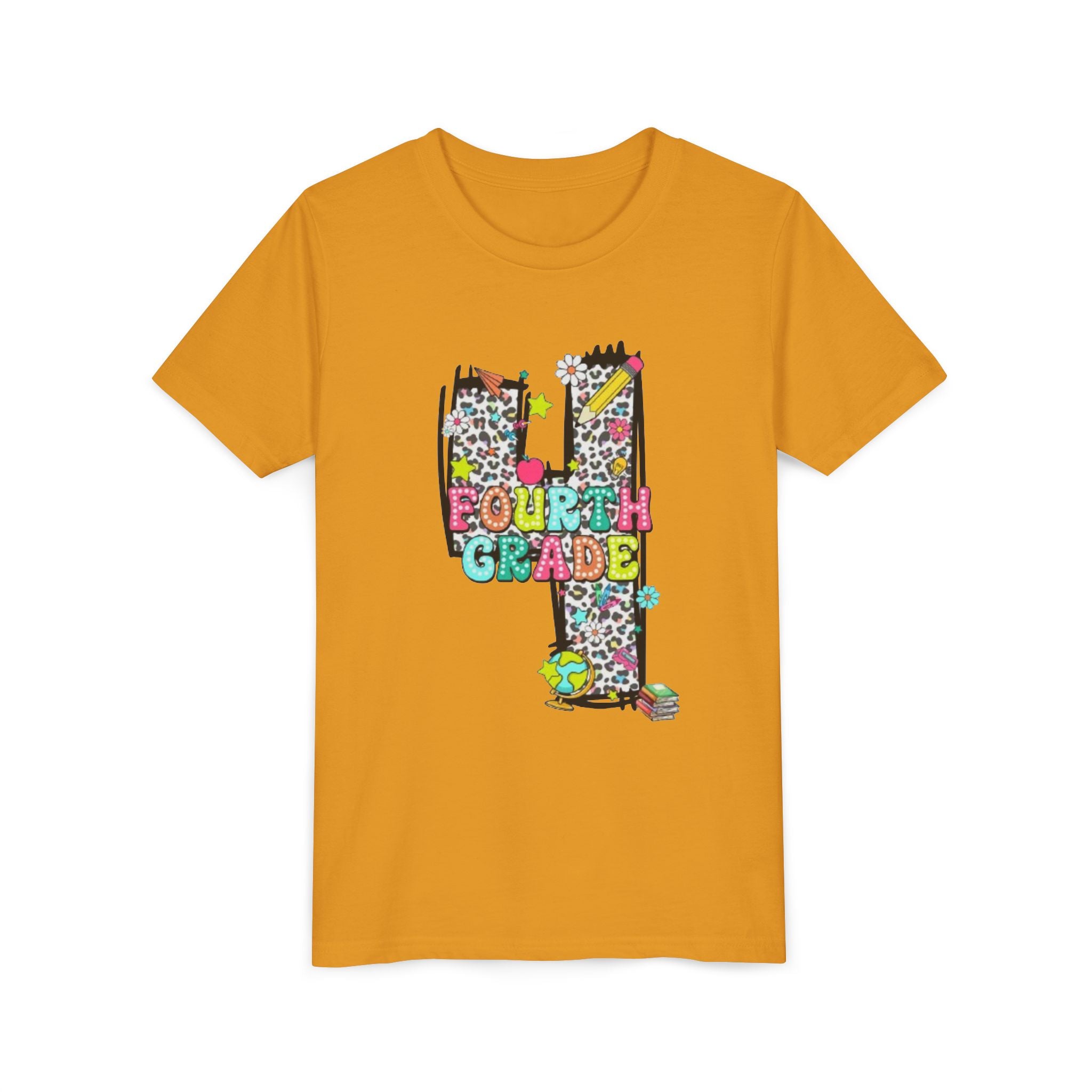 Fourth Grade Kids T‑Shirt | Colorful Number 4 School Shirt for Back to School