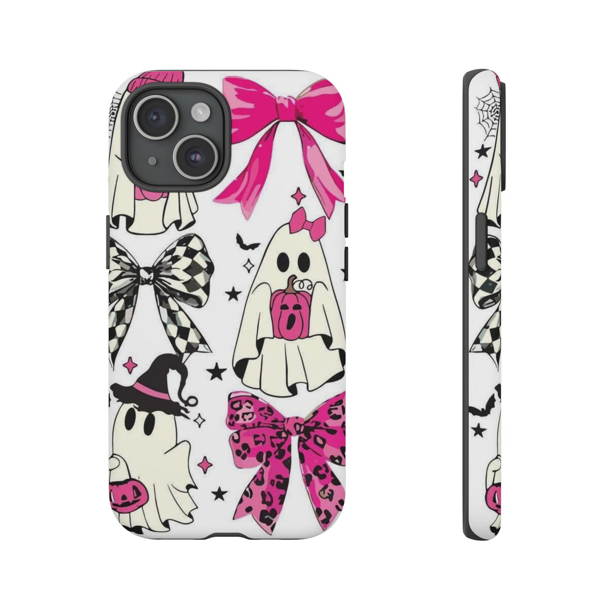 Phone Case | Cute Pink Ghosts & Bows Halloween Pattern