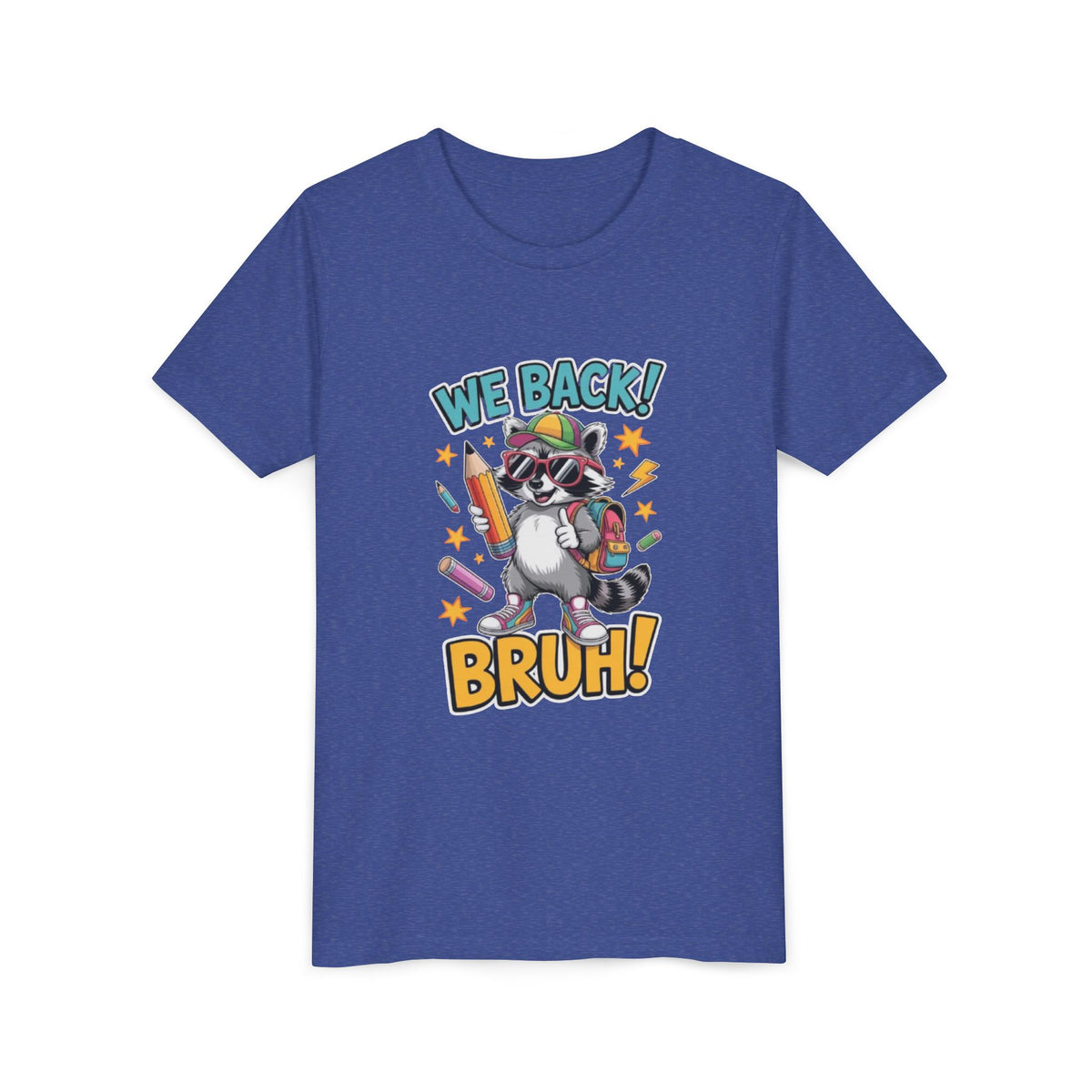 Youth Tee  | Cool Raccoon "We Back! Bruh!" Graphic Shirt
