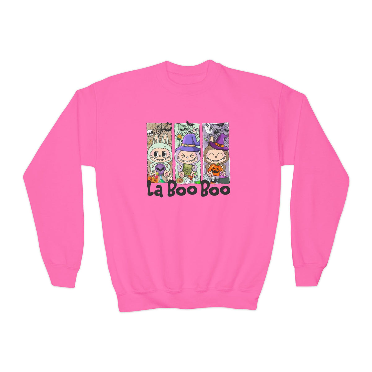 YOUTH Halloween Crewneck | "La Boo Boo" Cute Trick-or-Treat Kids Sweatshirt