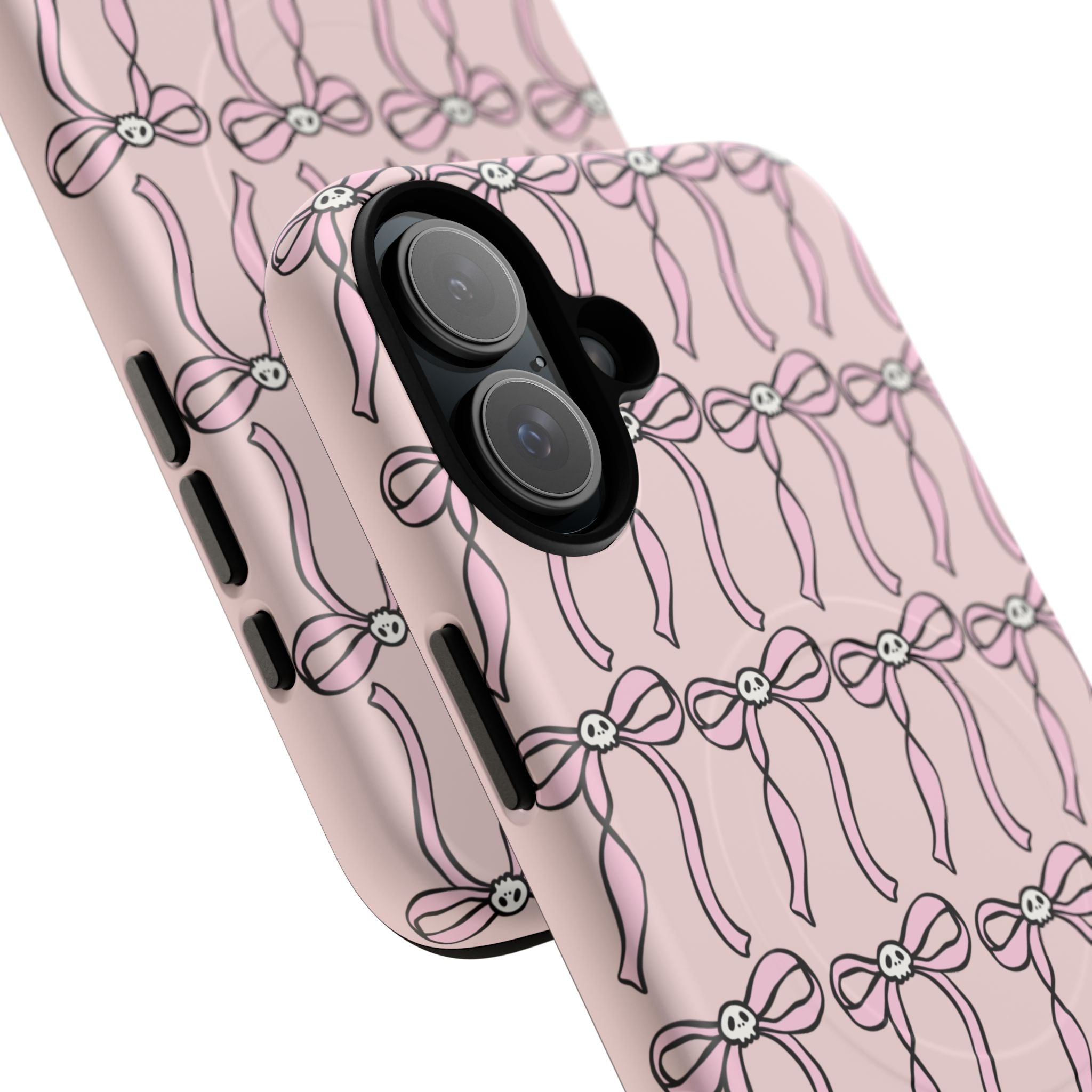 Magnetic Phone Case | Pink Skull Bows