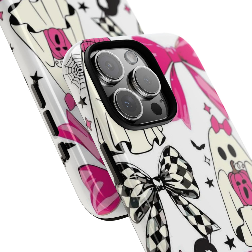 Phone Case | Cute Pink Ghosts & Bows Halloween Pattern