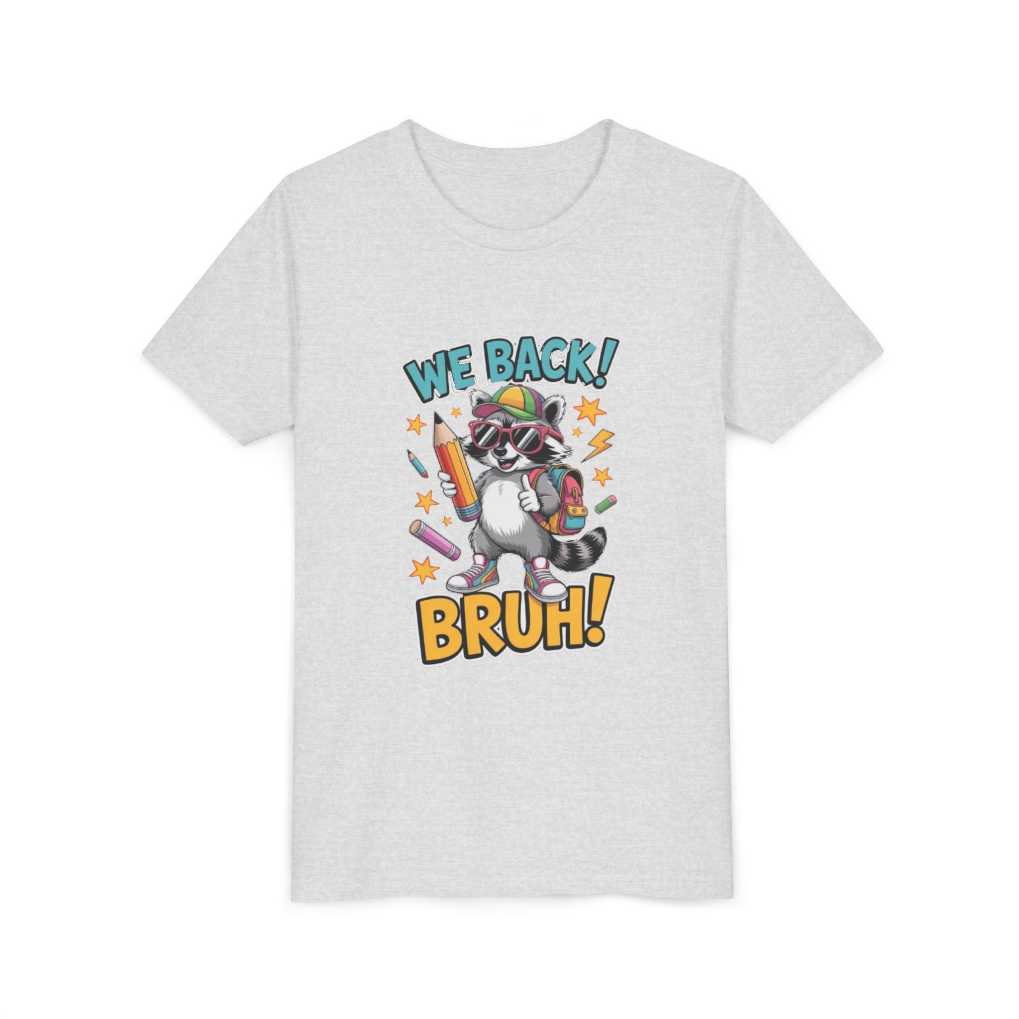 Youth Tee  | Cool Raccoon "We Back! Bruh!" Graphic Shirt