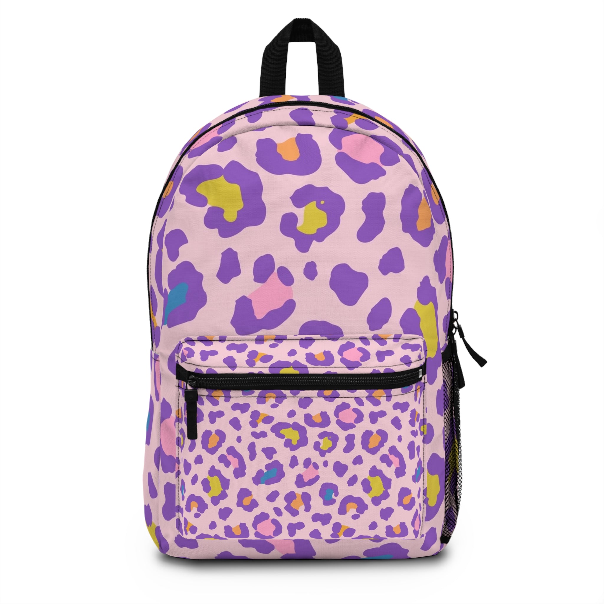 Pastel Leopard Print Backpack — Cute Purple Animal Print School Bag