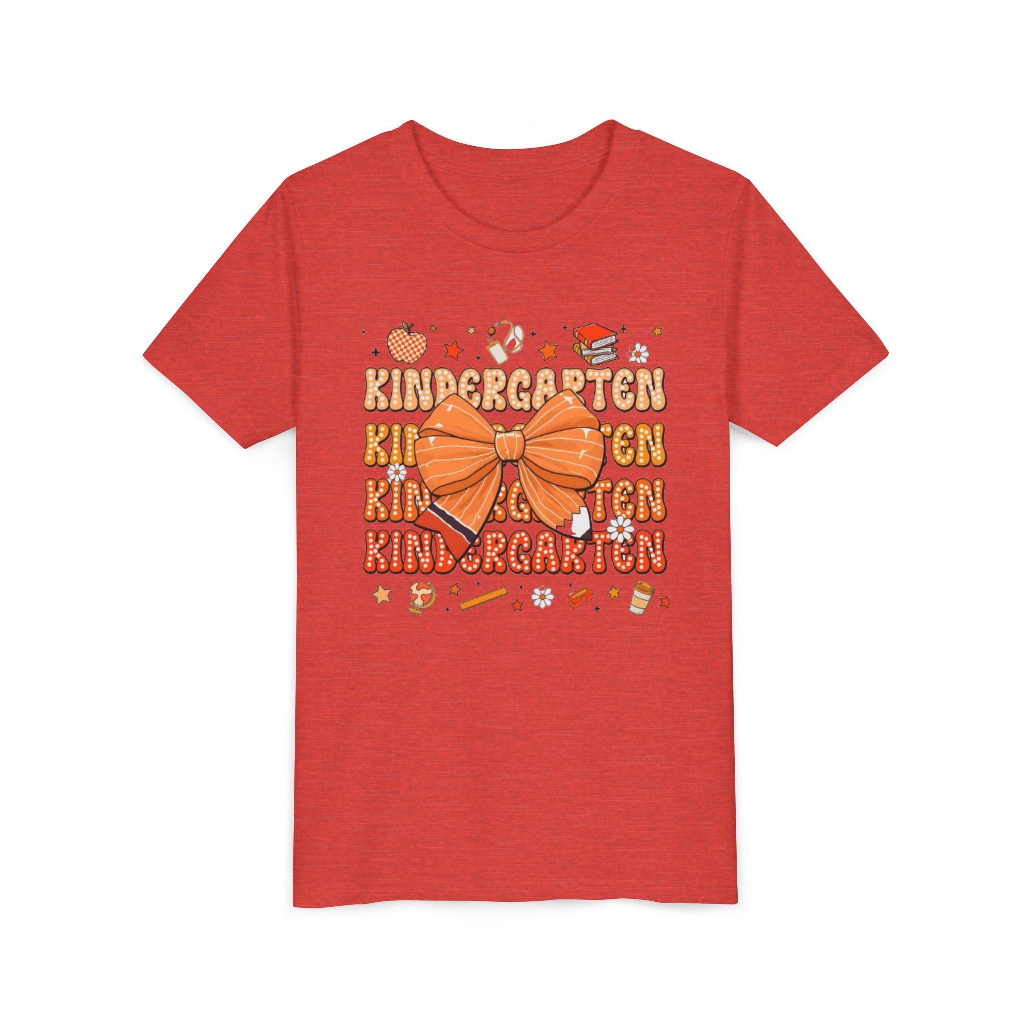 Kindergarten Youth T‑Shirt | Back-to-School Orange Bow Design