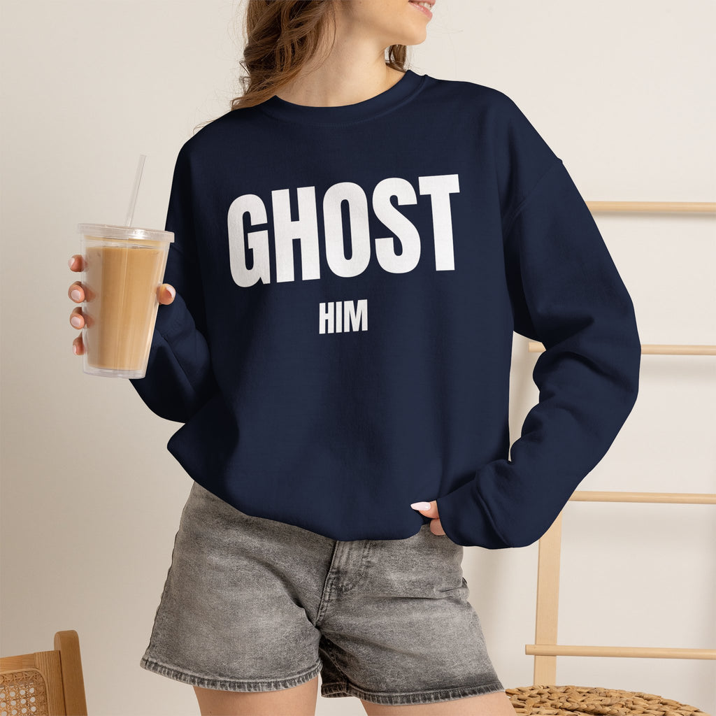 Ghost Him Crewneck Sweatshirt | Bold Halloween/Graphic