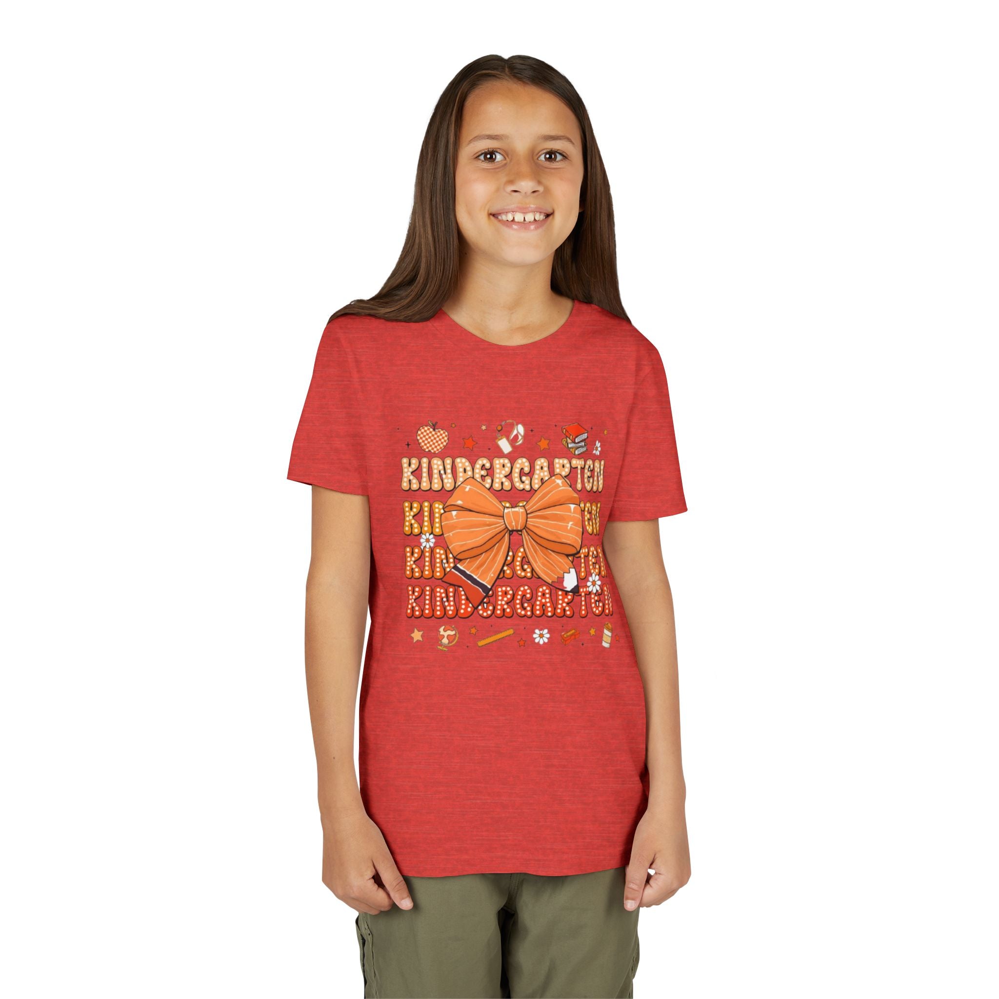 Kindergarten Youth T‑Shirt | Back-to-School Orange Bow Design