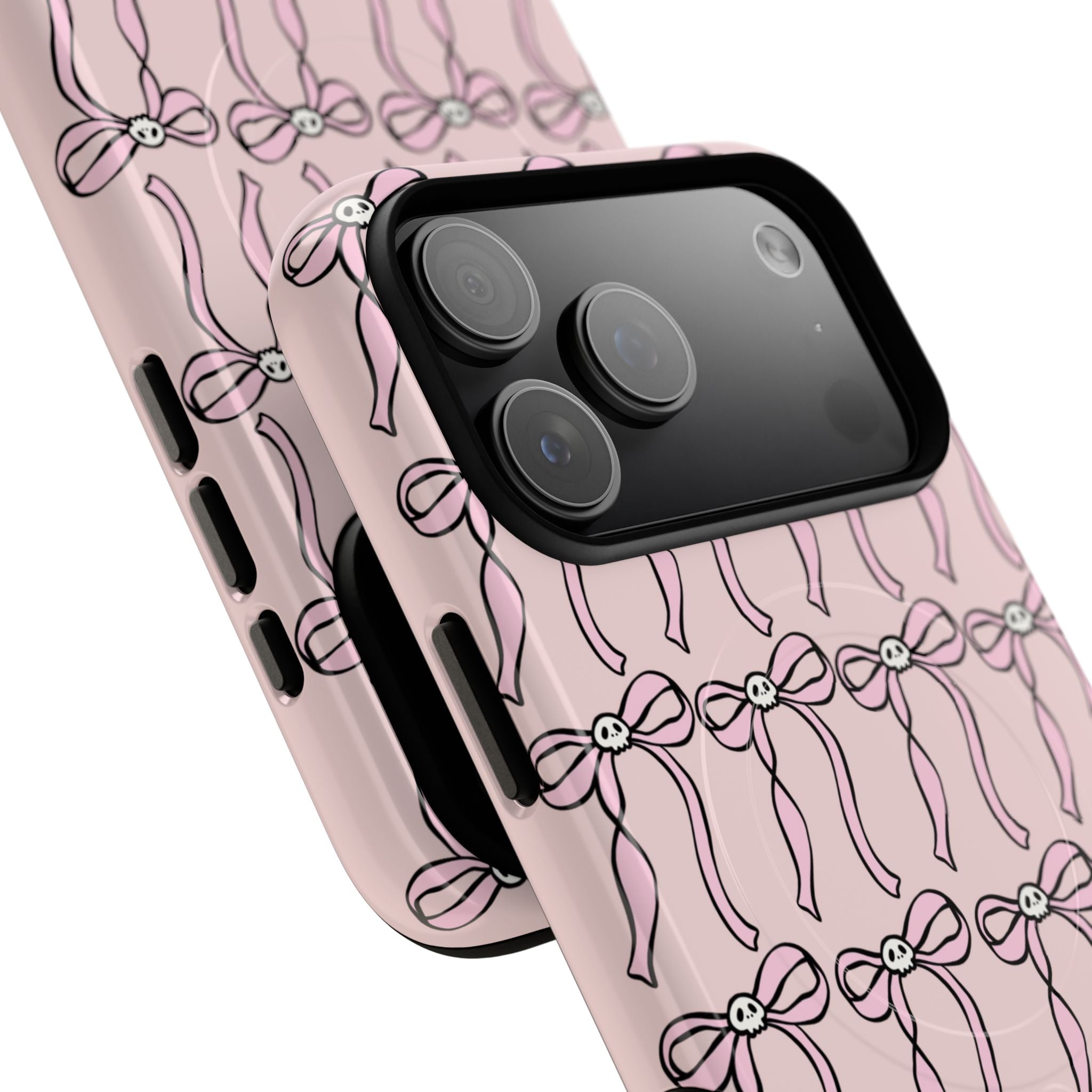 Magnetic Phone Case | Pink Skull Bows