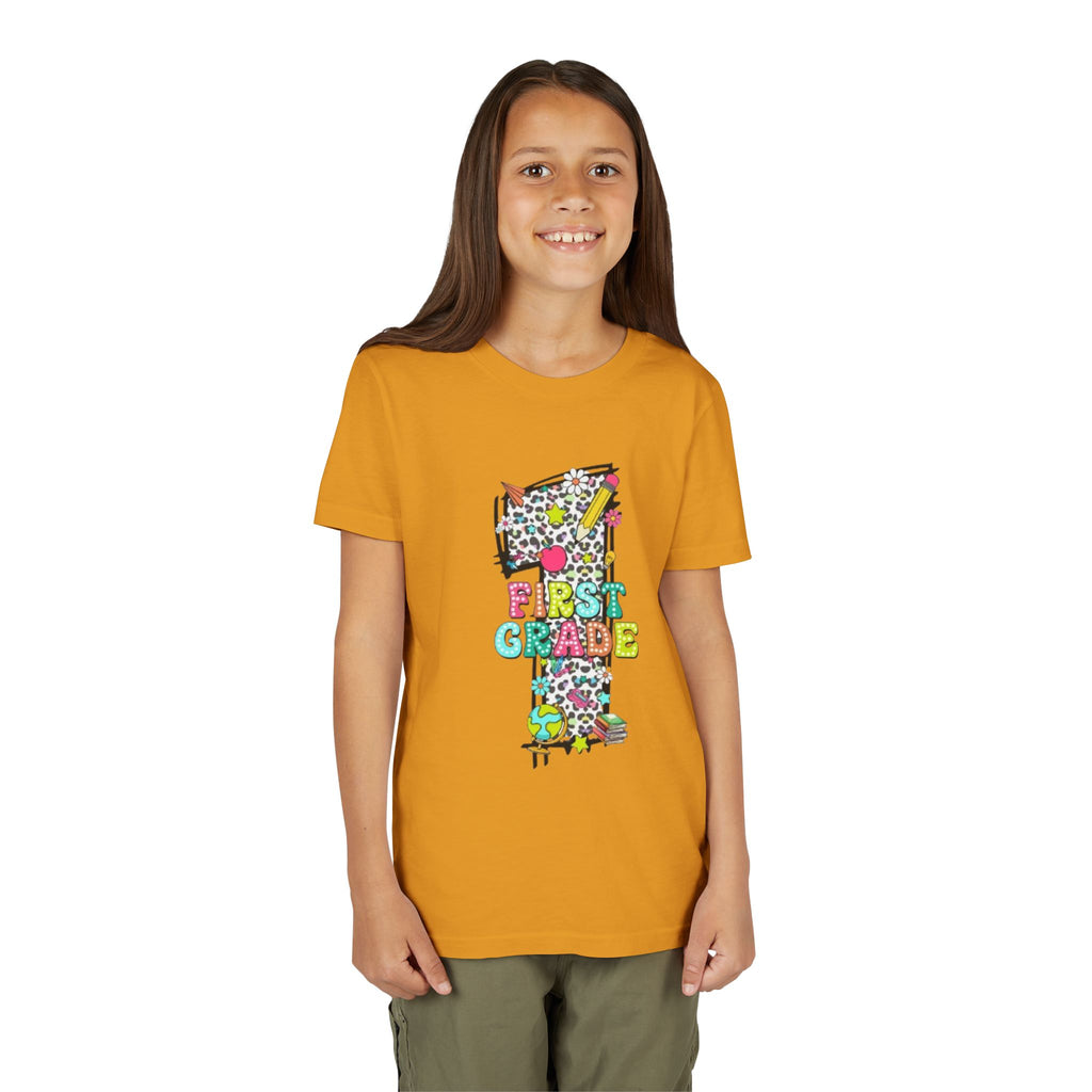 First Grade Number 1 Kids T-Shirt | Colorful Back-to-School Graphic Tee