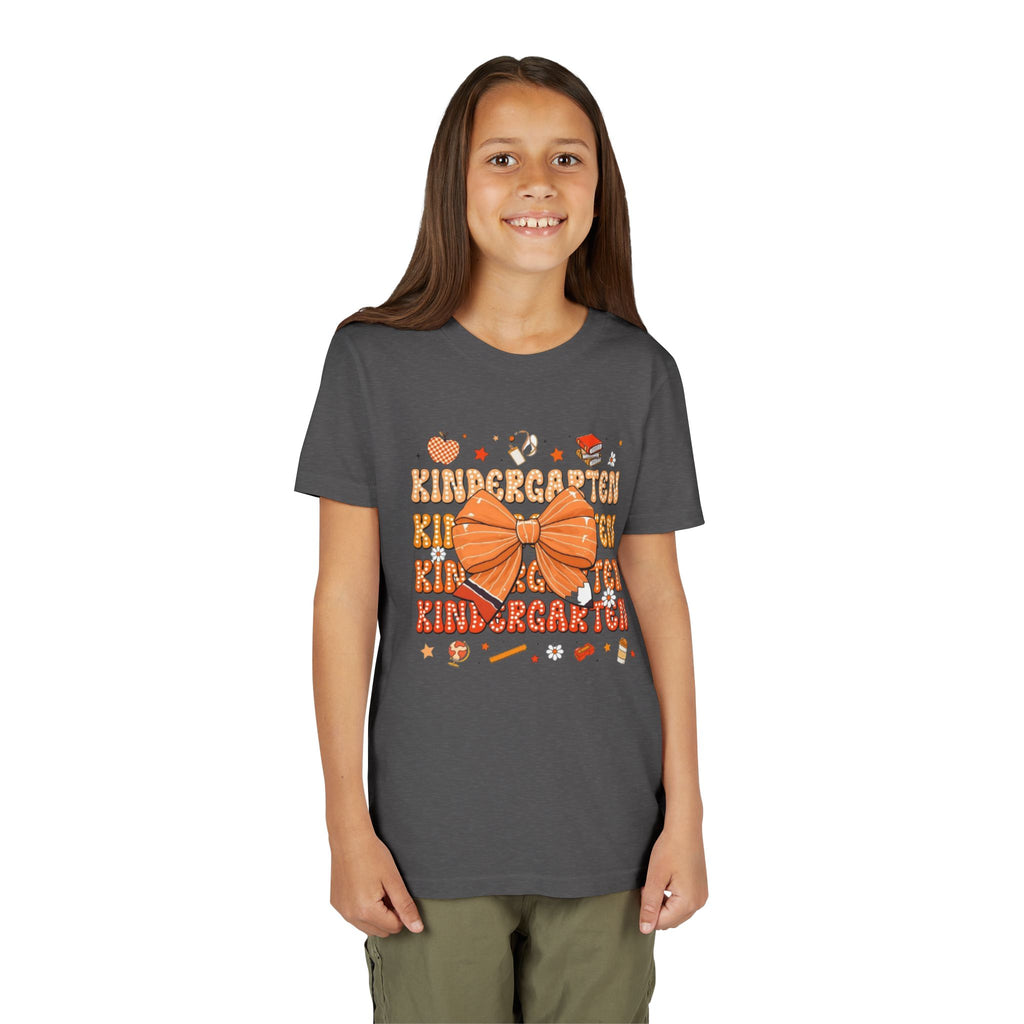 Kindergarten Youth T‑Shirt | Back-to-School Orange Bow Design