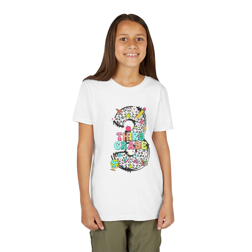 Third Grade Youth Tee | Colorful Number 3 Back-to-School Shirt