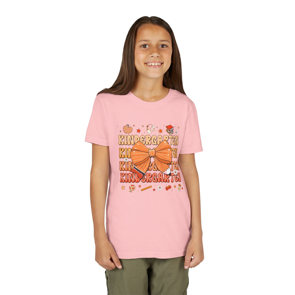 Kindergarten Youth T‑Shirt | Back-to-School Orange Bow Design