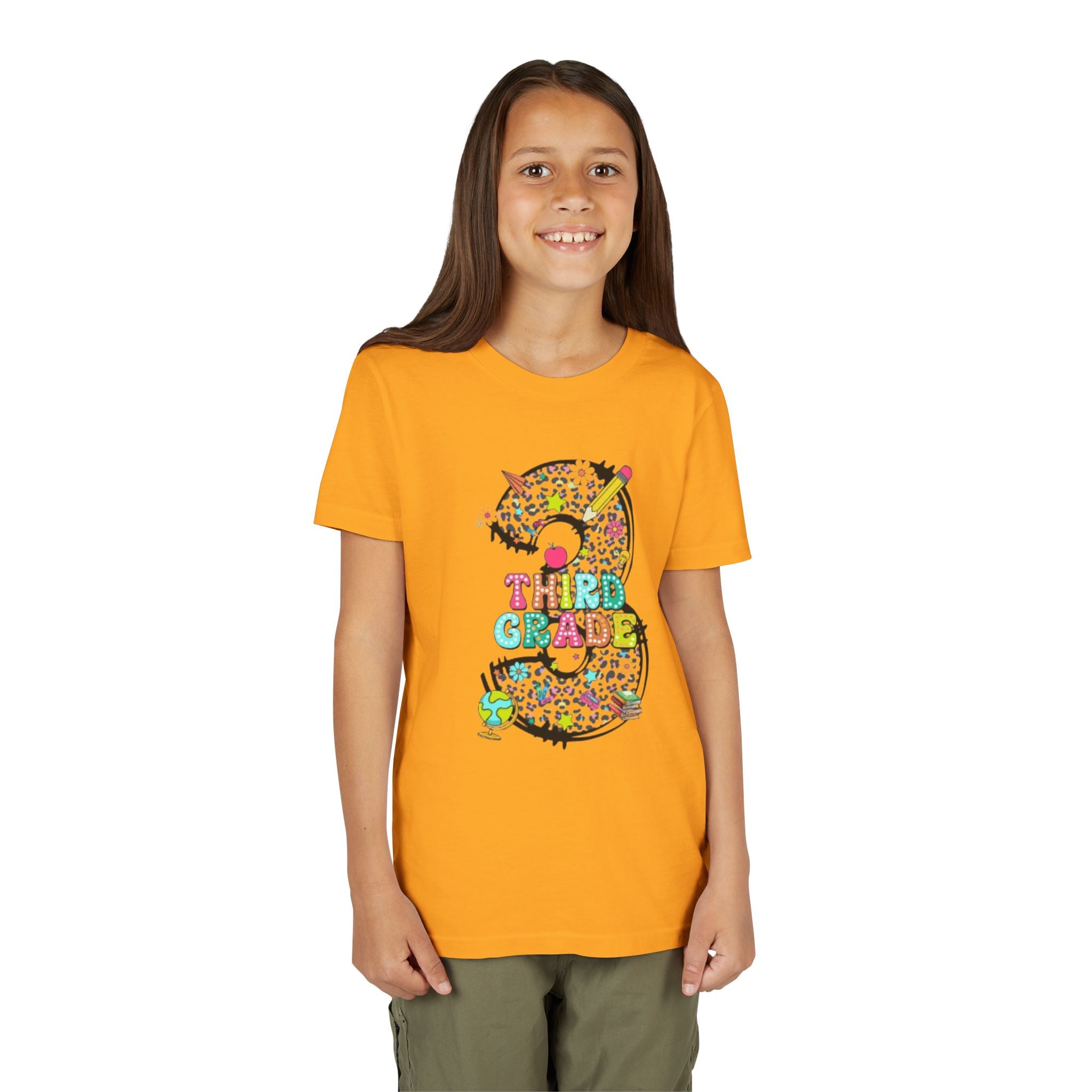 Third Grade Youth Tee | Colorful Number 3 Back-to-School Shirt