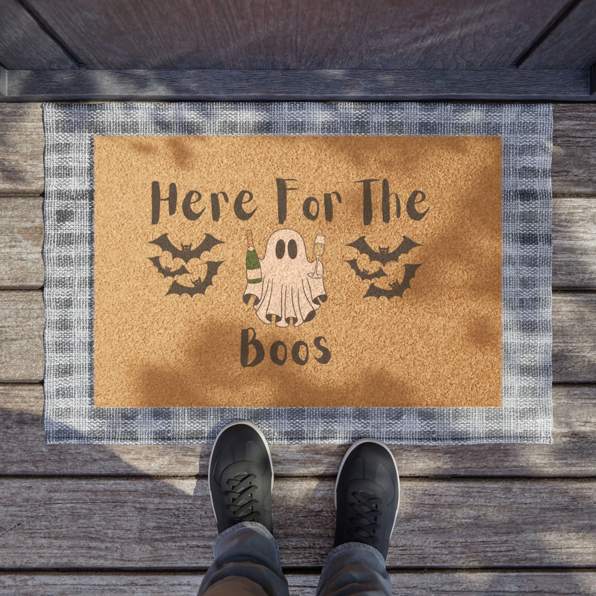 Here for the Boos Doormat | Halloween Ghost Welcome Mat