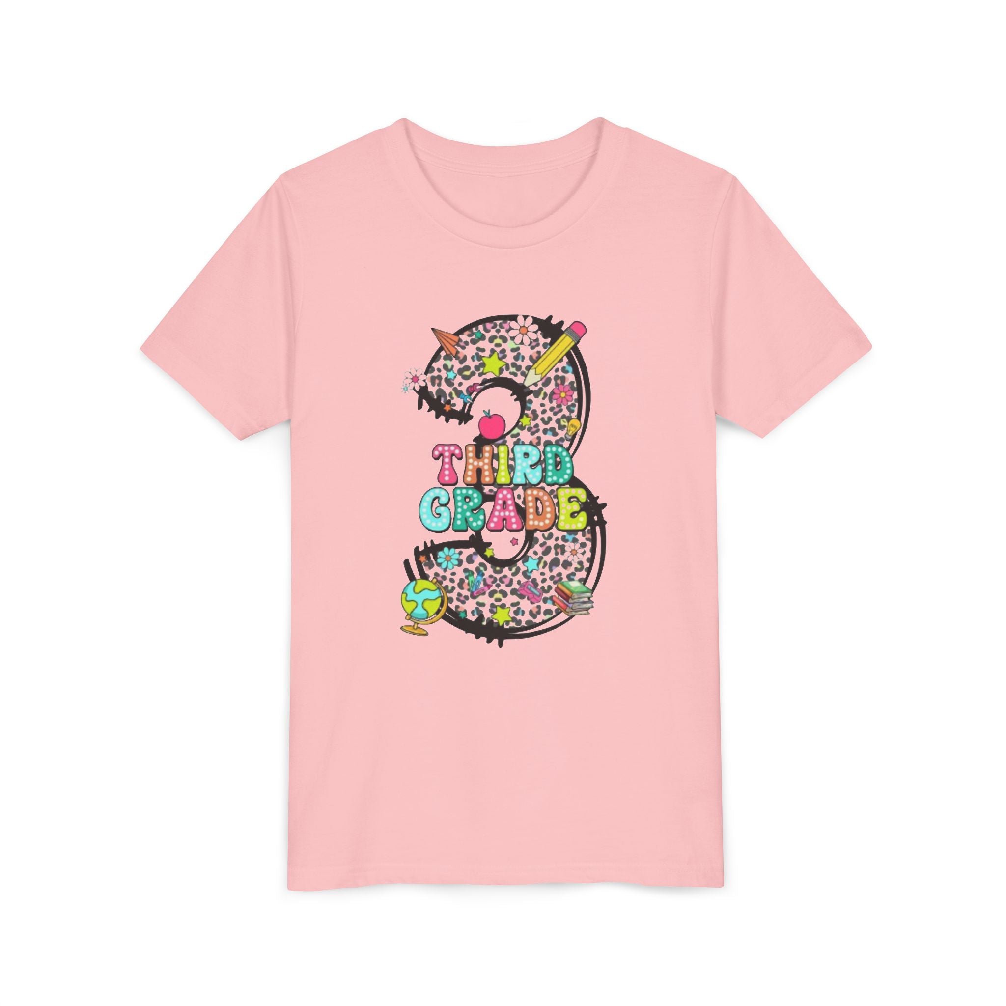 Third Grade Youth Tee | Colorful Number 3 Back-to-School Shirt