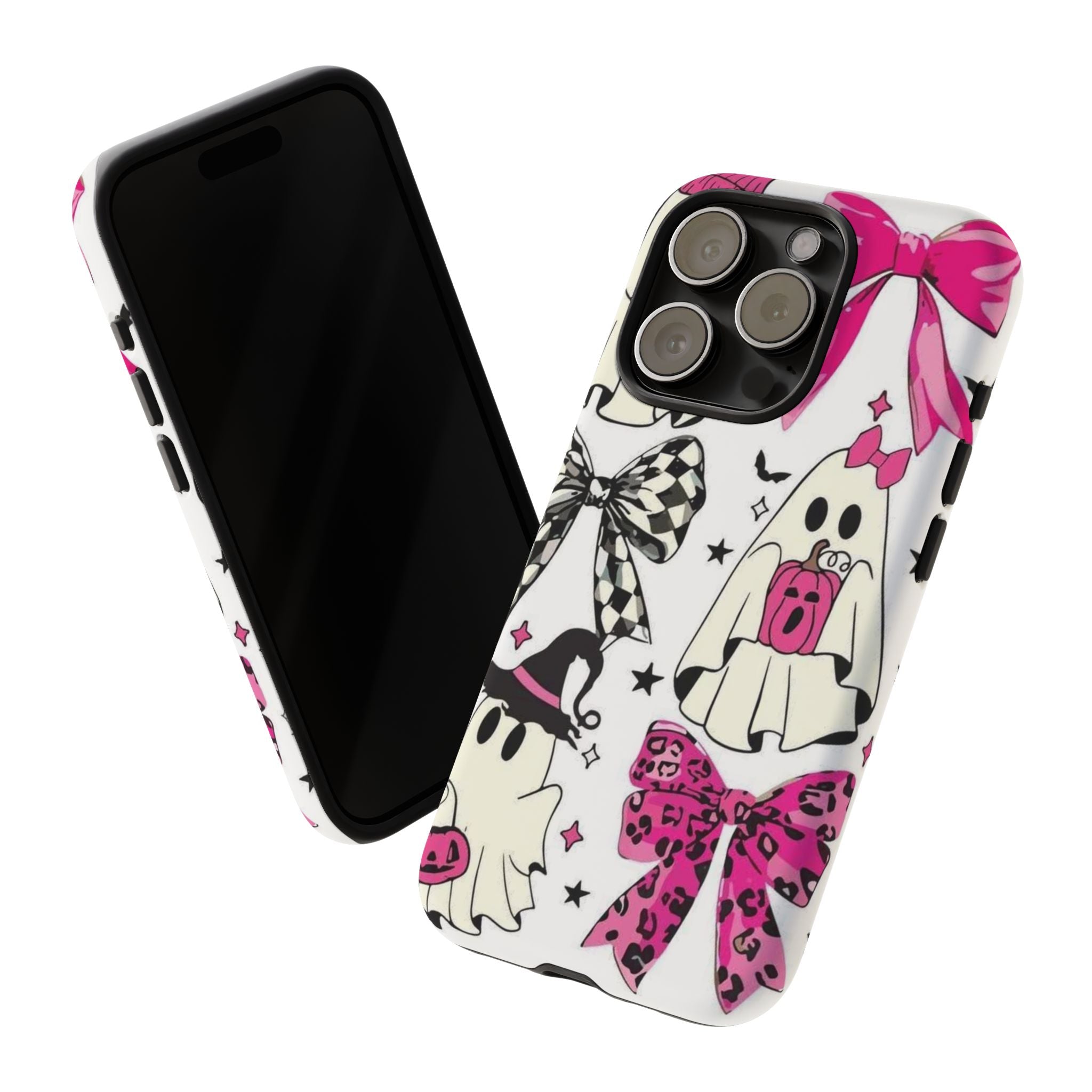 Phone Case | Cute Pink Ghosts & Bows Halloween Pattern