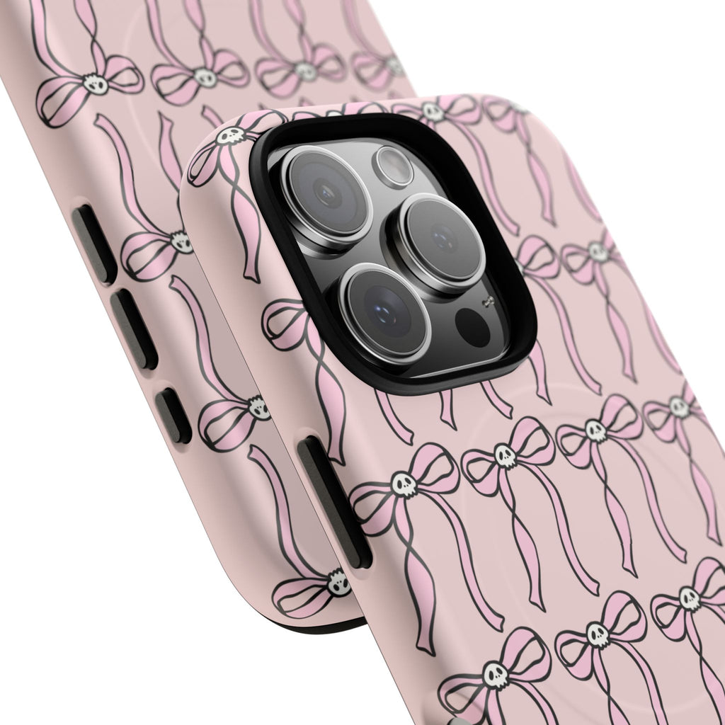Magnetic Phone Case | Pink Skull Bows