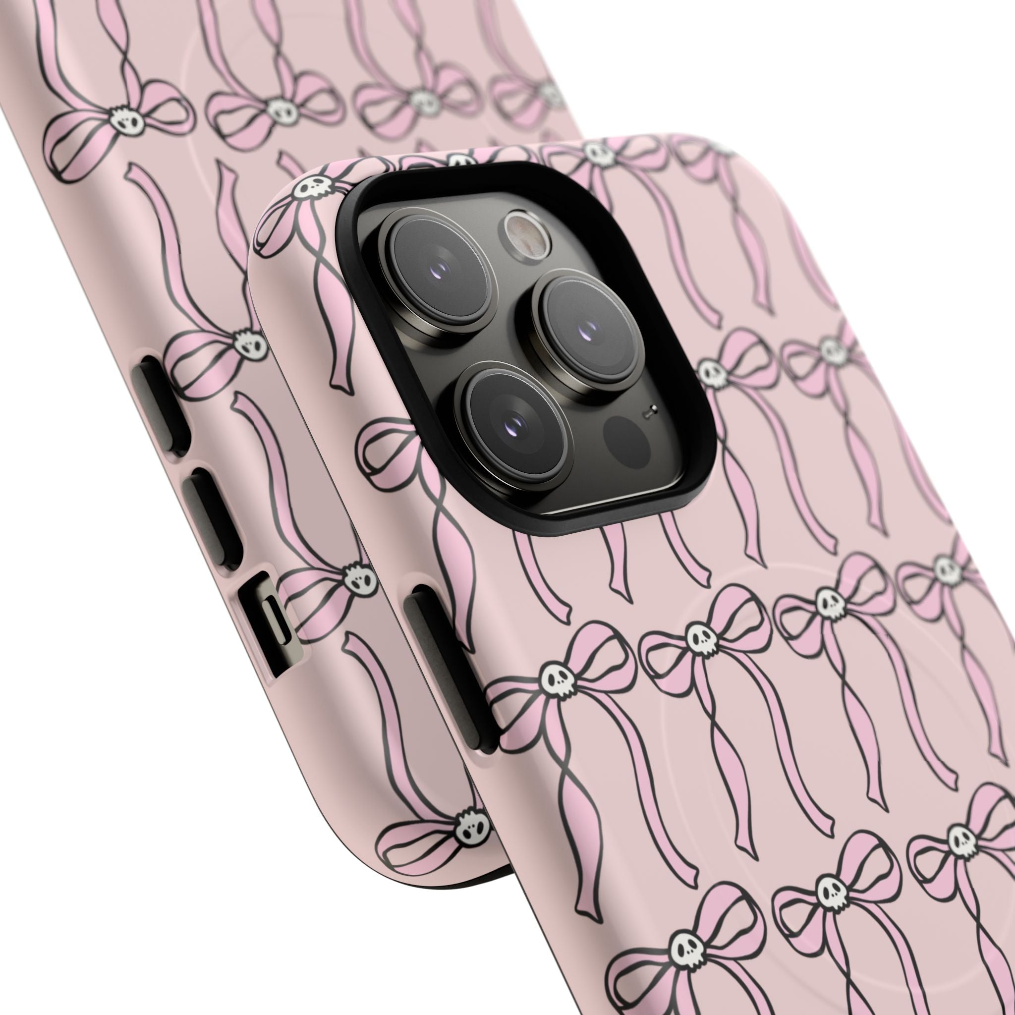 Magnetic Phone Case | Pink Skull Bows