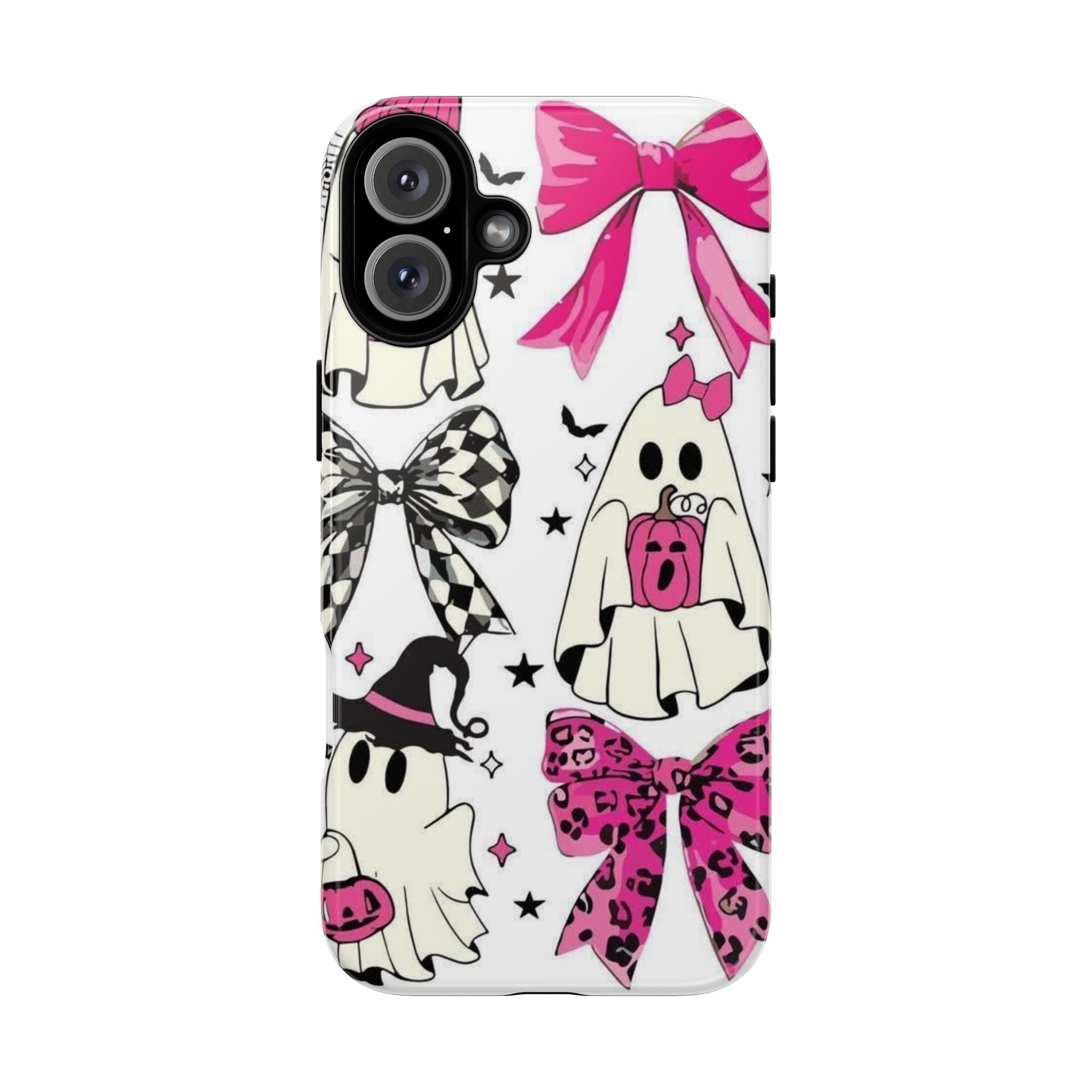Phone Case | Cute Pink Ghosts & Bows Halloween Pattern