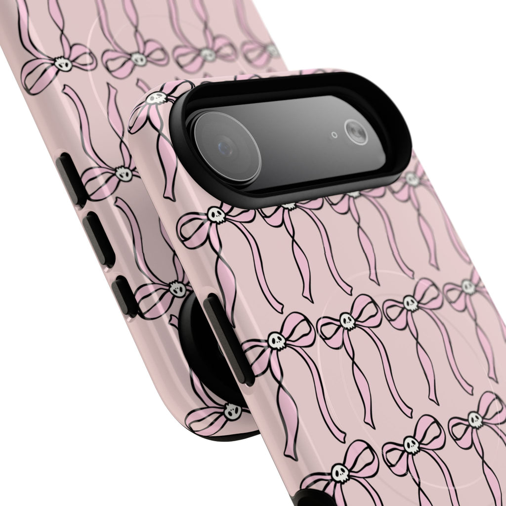 Magnetic Phone Case | Pink Skull Bows