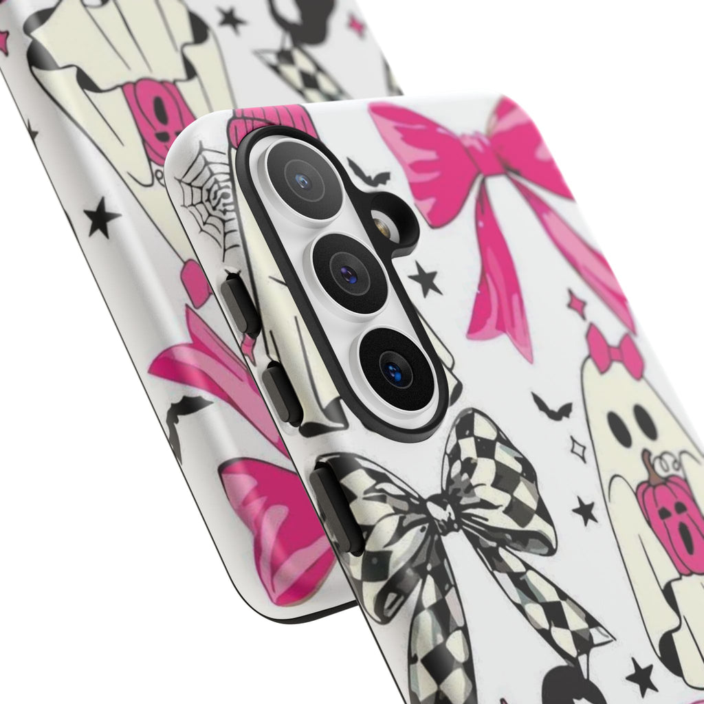 Phone Case | Cute Pink Ghosts & Bows Halloween Pattern