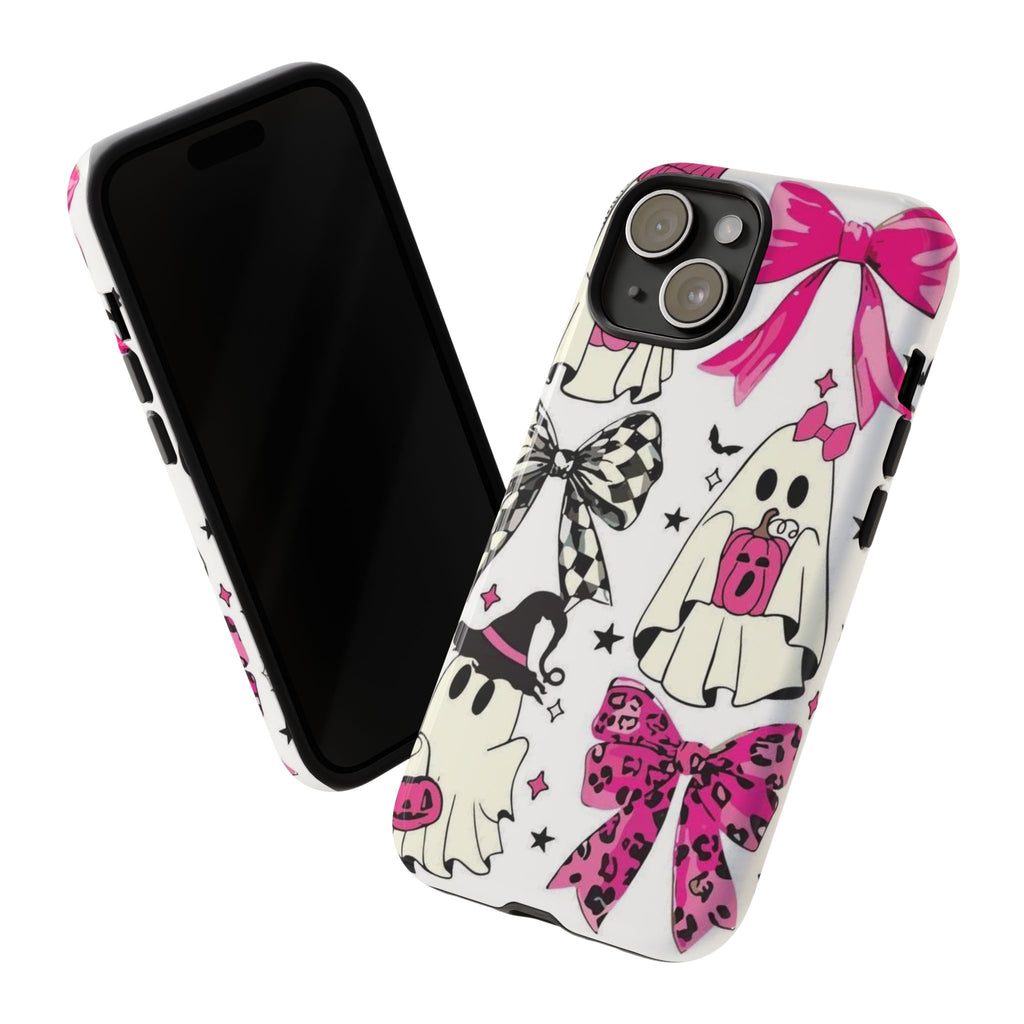 Phone Case | Cute Pink Ghosts & Bows Halloween Pattern