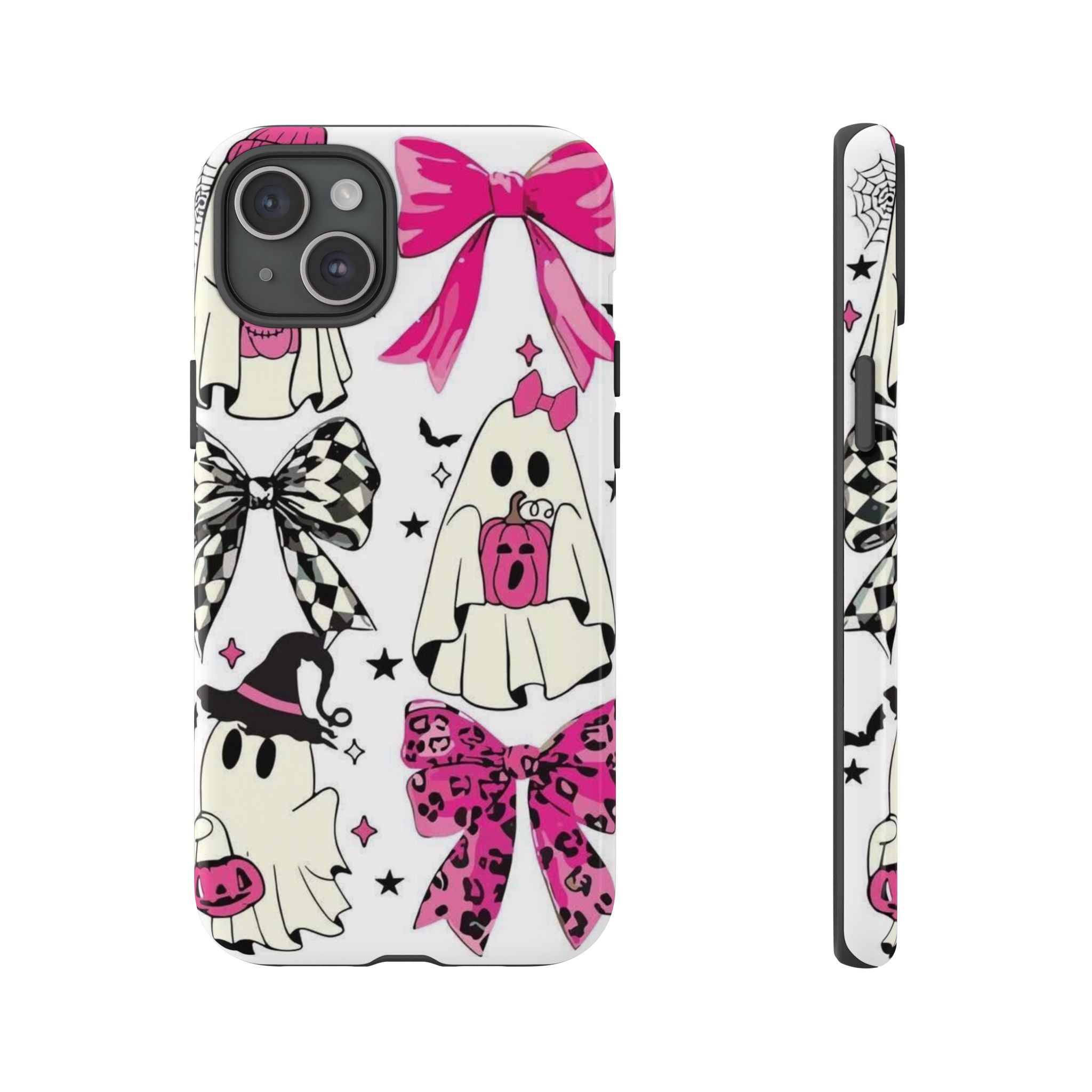 Phone Case | Cute Pink Ghosts & Bows Halloween Pattern