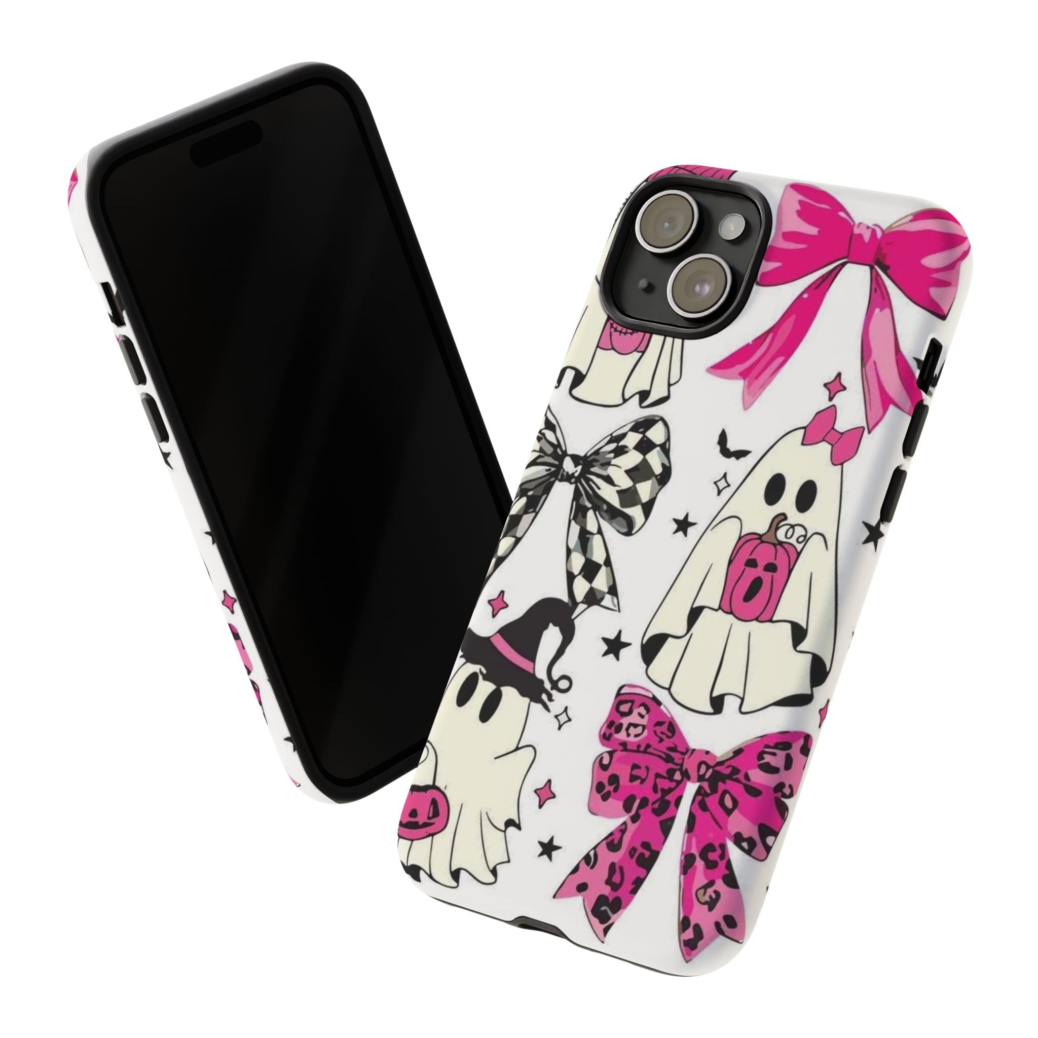 Phone Case | Cute Pink Ghosts & Bows Halloween Pattern