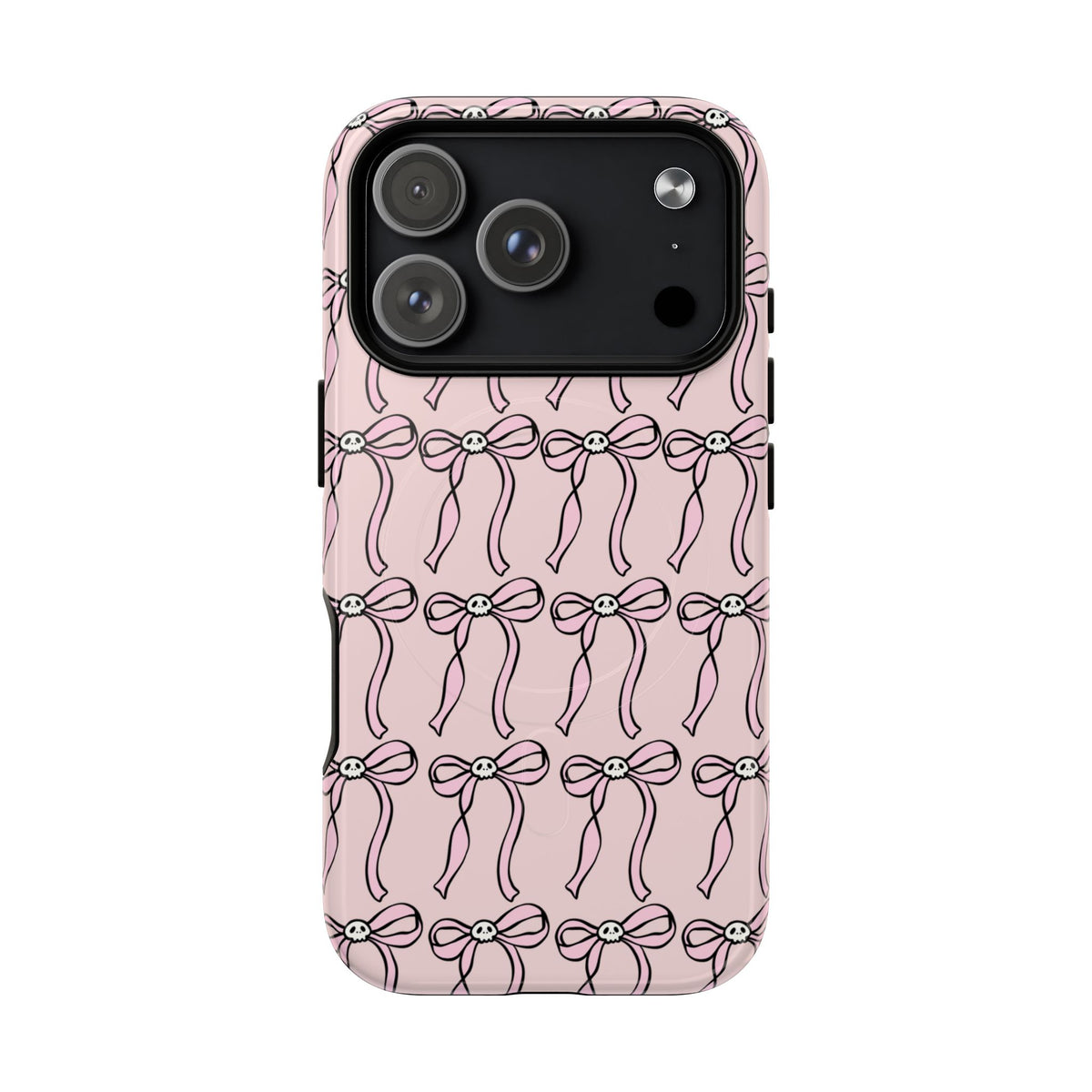 Magnetic Phone Case | Pink Skull Bows