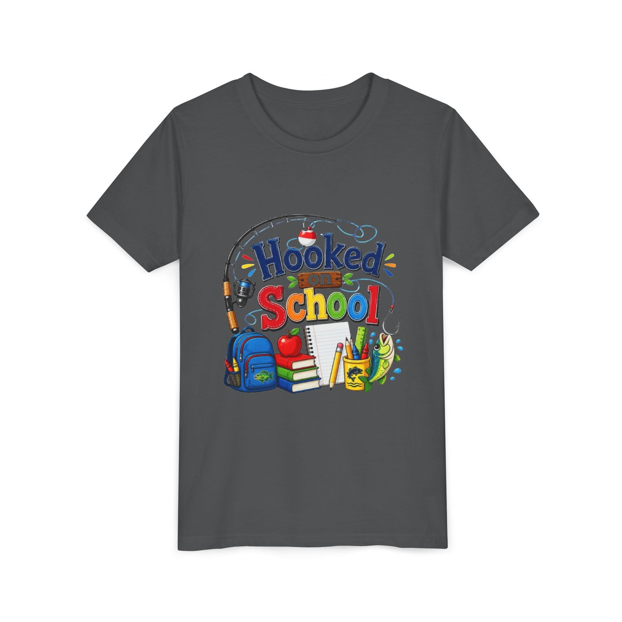Youth Tee | "Hooked on School" Back-to-School Kids' Shirt