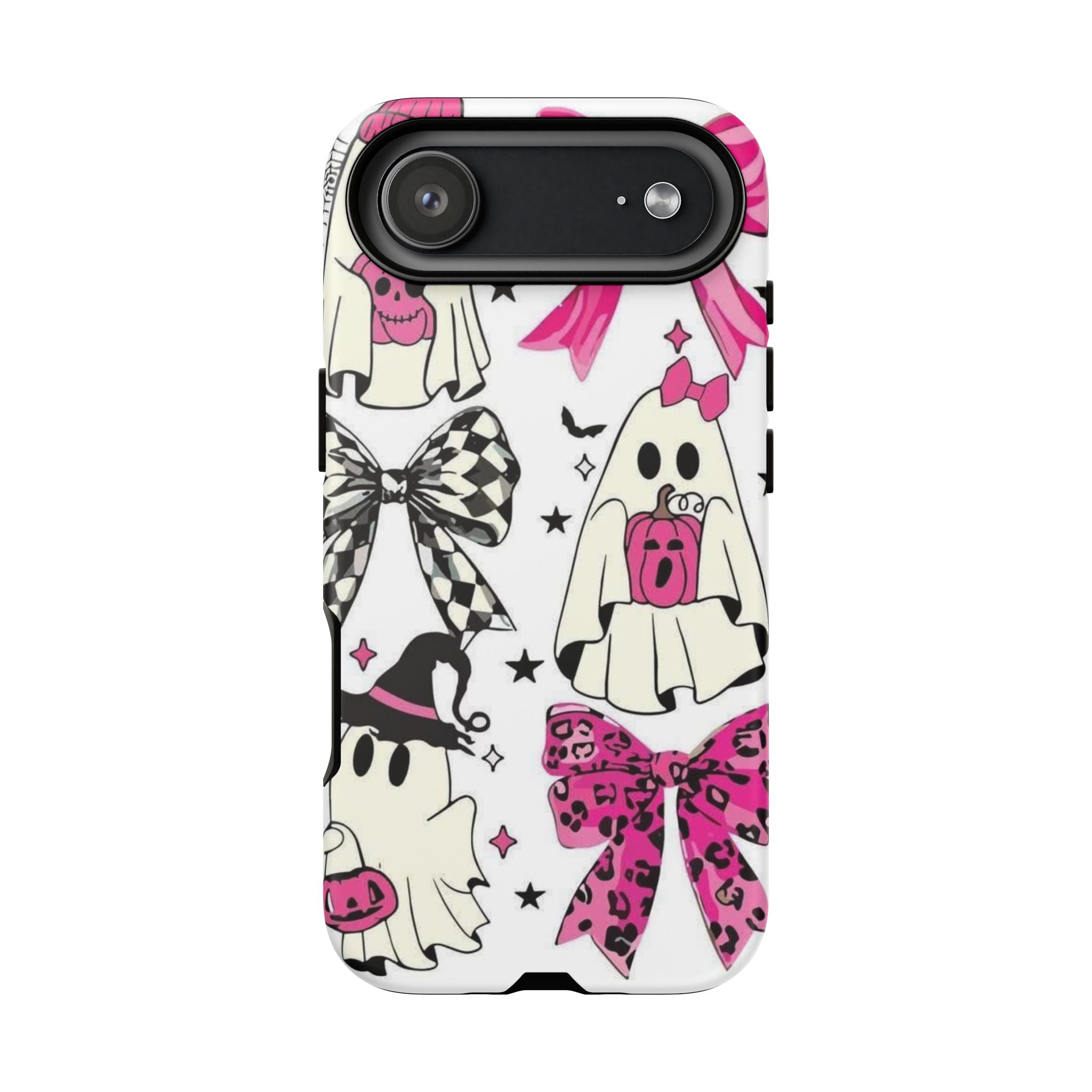 Phone Case | Cute Pink Ghosts & Bows Halloween Pattern