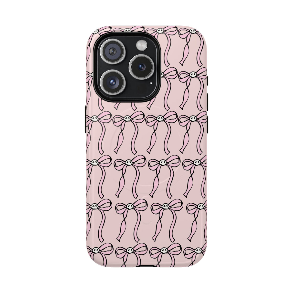 Magnetic Phone Case | Pink Skull Bows