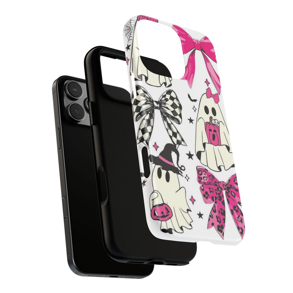 Phone Case | Cute Pink Ghosts & Bows Halloween Pattern