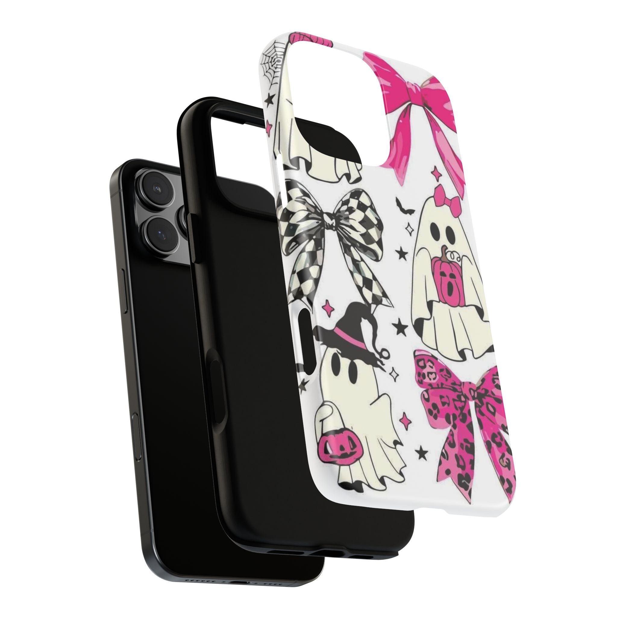 Phone Case | Cute Pink Ghosts & Bows Halloween Pattern