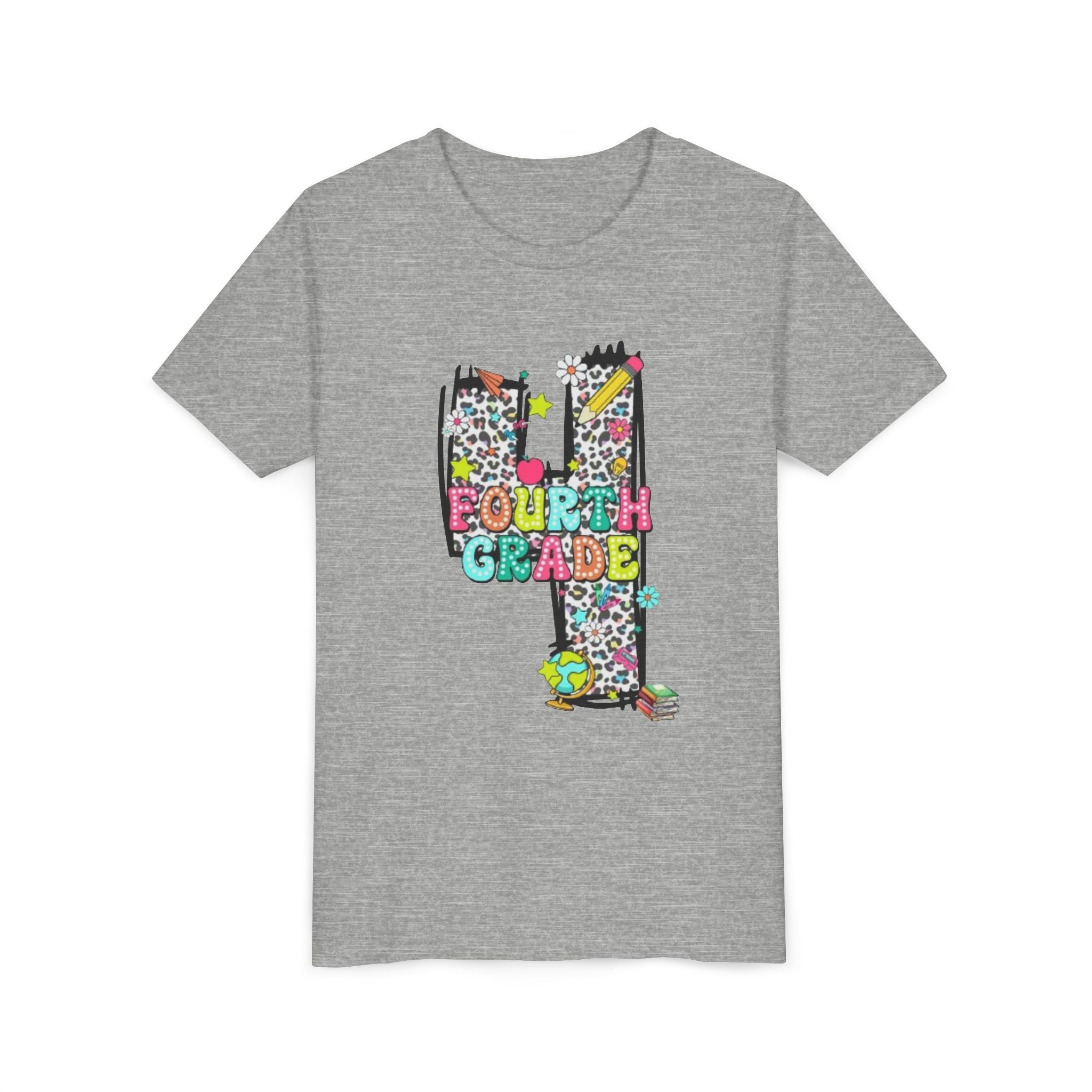 Fourth Grade Kids T‑Shirt | Colorful Number 4 School Shirt for Back to School