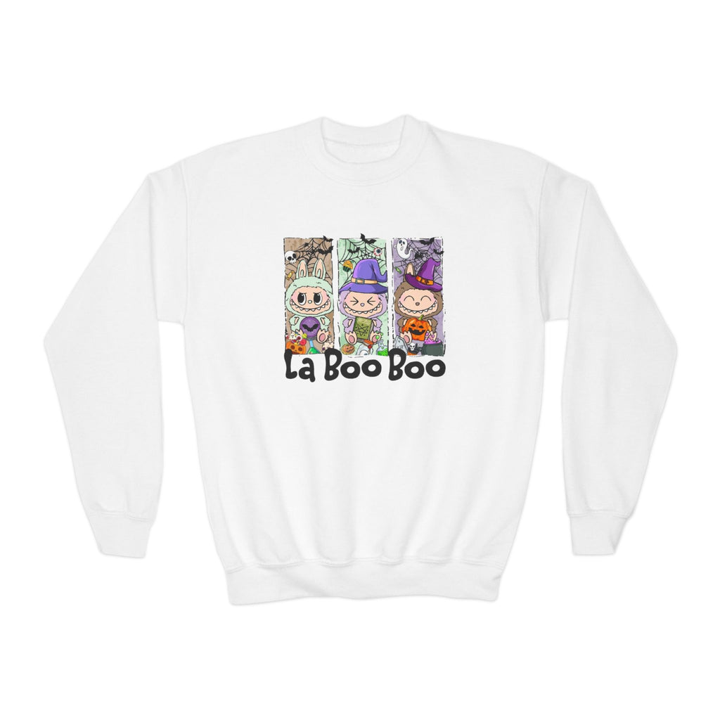 YOUTH Halloween Crewneck | "La Boo Boo" Cute Trick-or-Treat Kids Sweatshirt