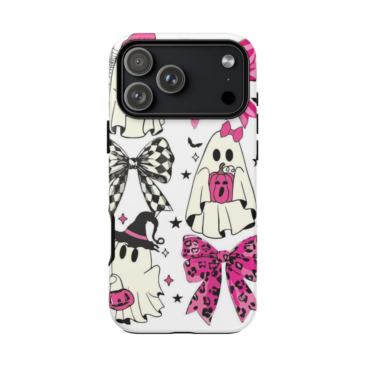 Phone Case | Cute Pink Ghosts & Bows Halloween Pattern