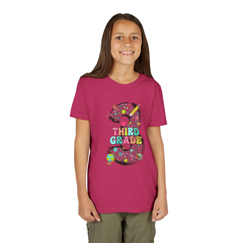 Third Grade Youth Tee | Colorful Number 3 Back-to-School Shirt
