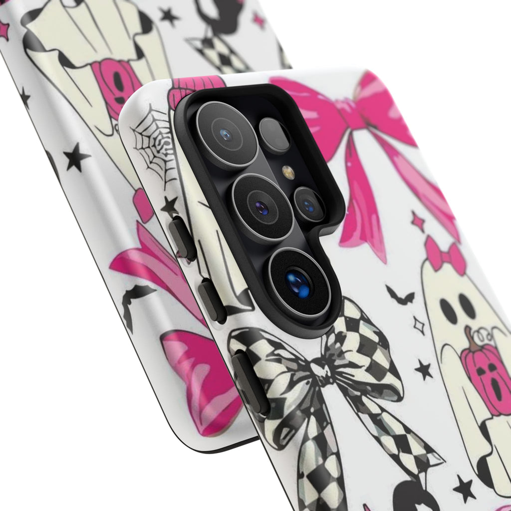 Phone Case | Cute Pink Ghosts & Bows Halloween Pattern