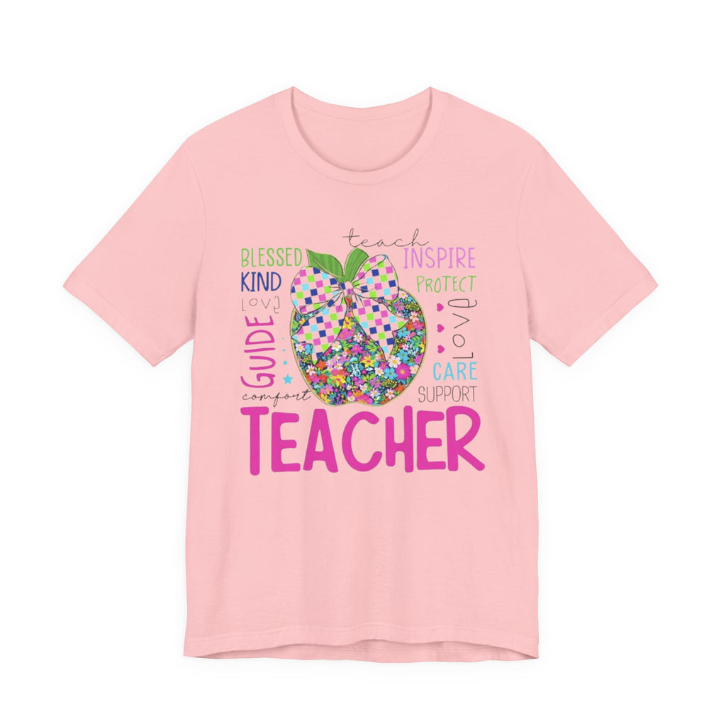 Teacher Apple Graphic Tee | Inspirational Words School Staff Gift