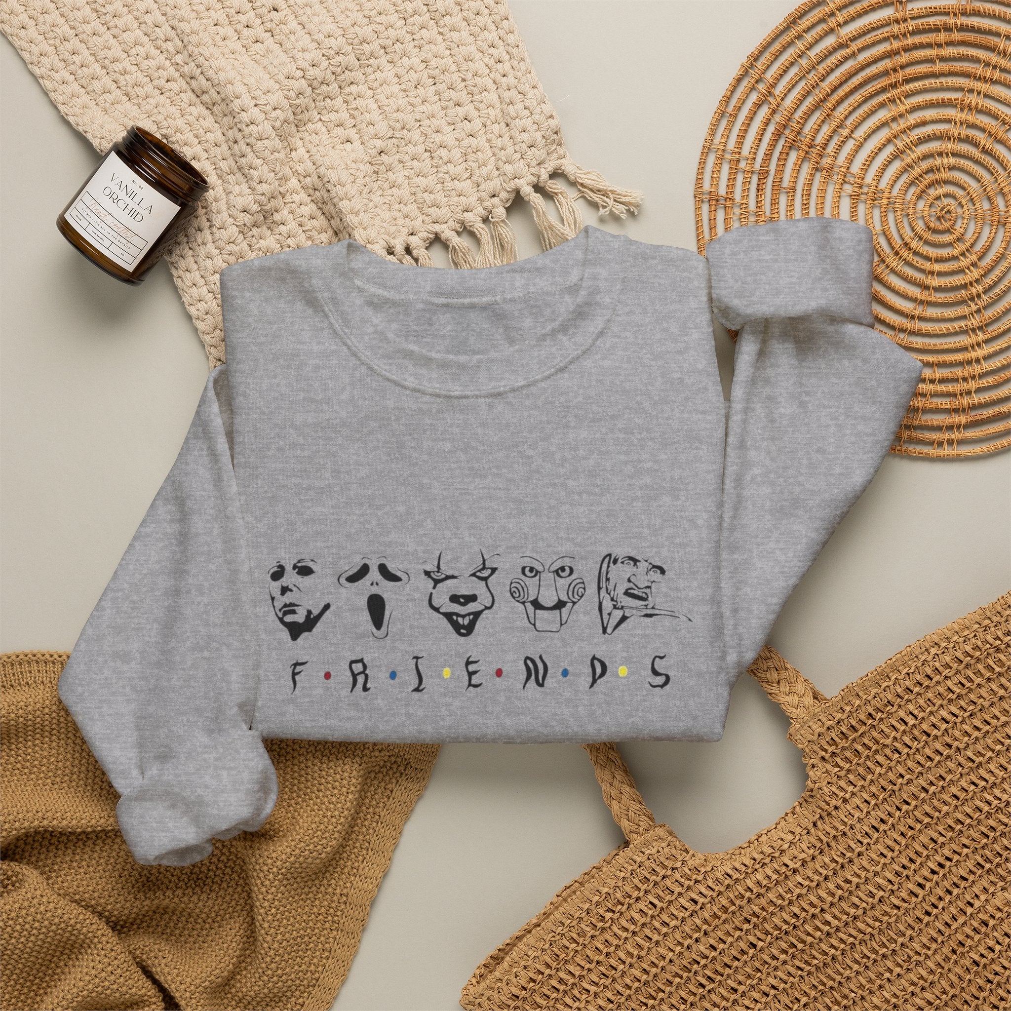 The Faces Of Halloween Crewneck Sweatshirt