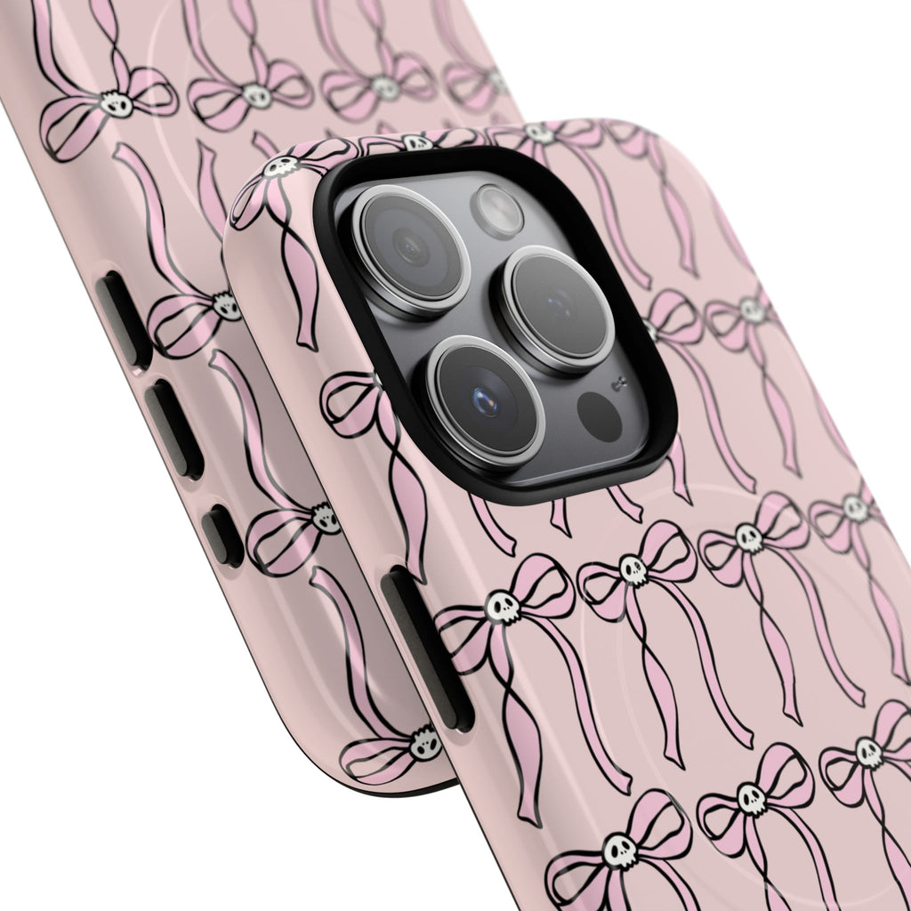 Magnetic Phone Case | Pink Skull Bows