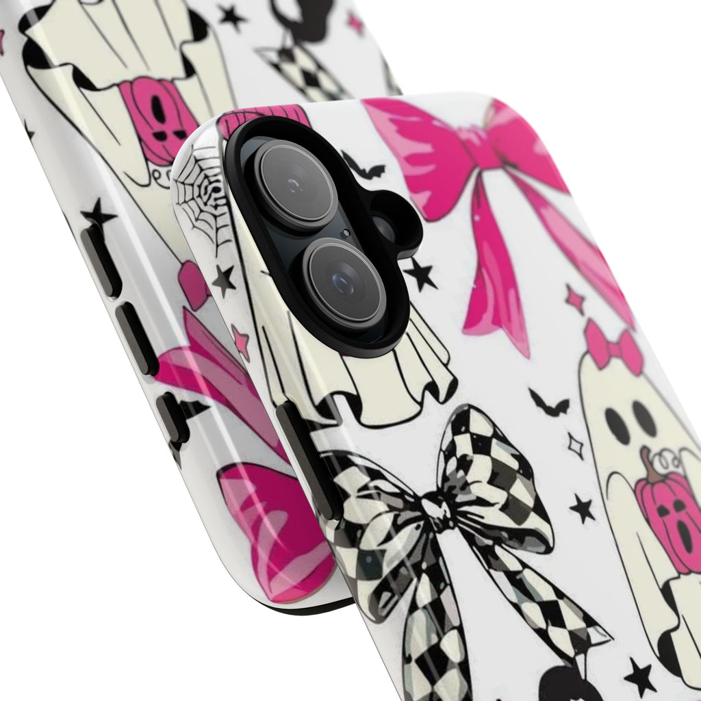Phone Case | Cute Pink Ghosts & Bows Halloween Pattern