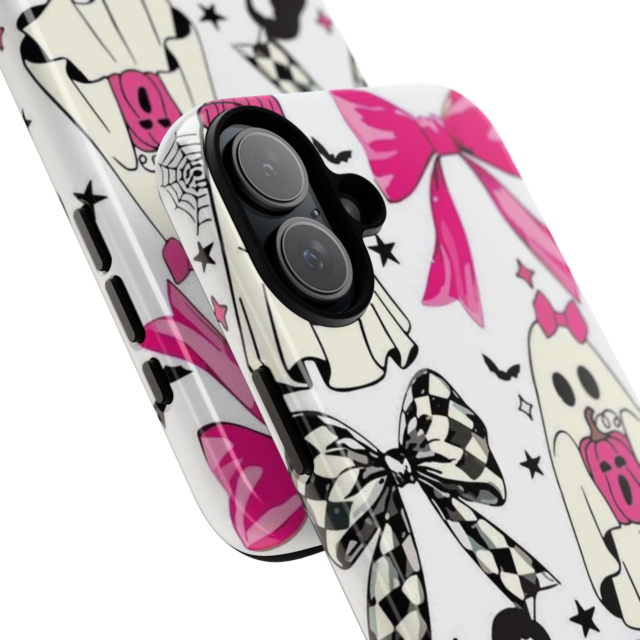 Phone Case | Cute Pink Ghosts & Bows Halloween Pattern