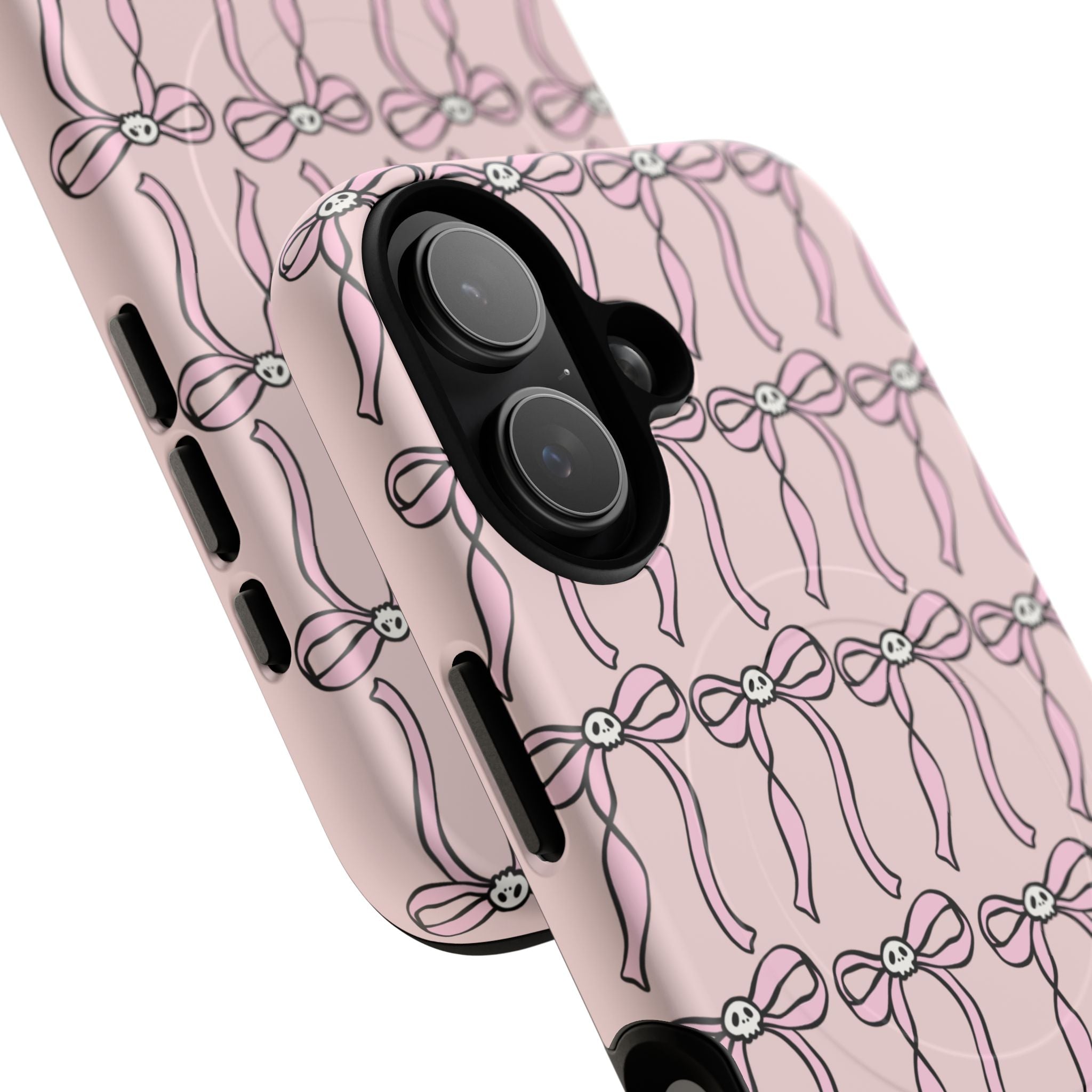 Magnetic Phone Case | Pink Skull Bows