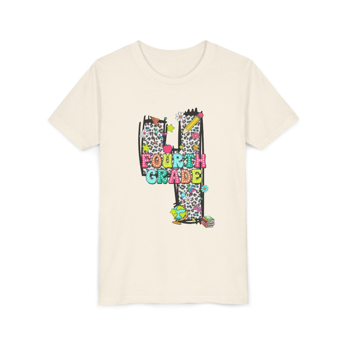 Fourth Grade Kids T‑Shirt | Colorful Number 4 School Shirt for Back to School